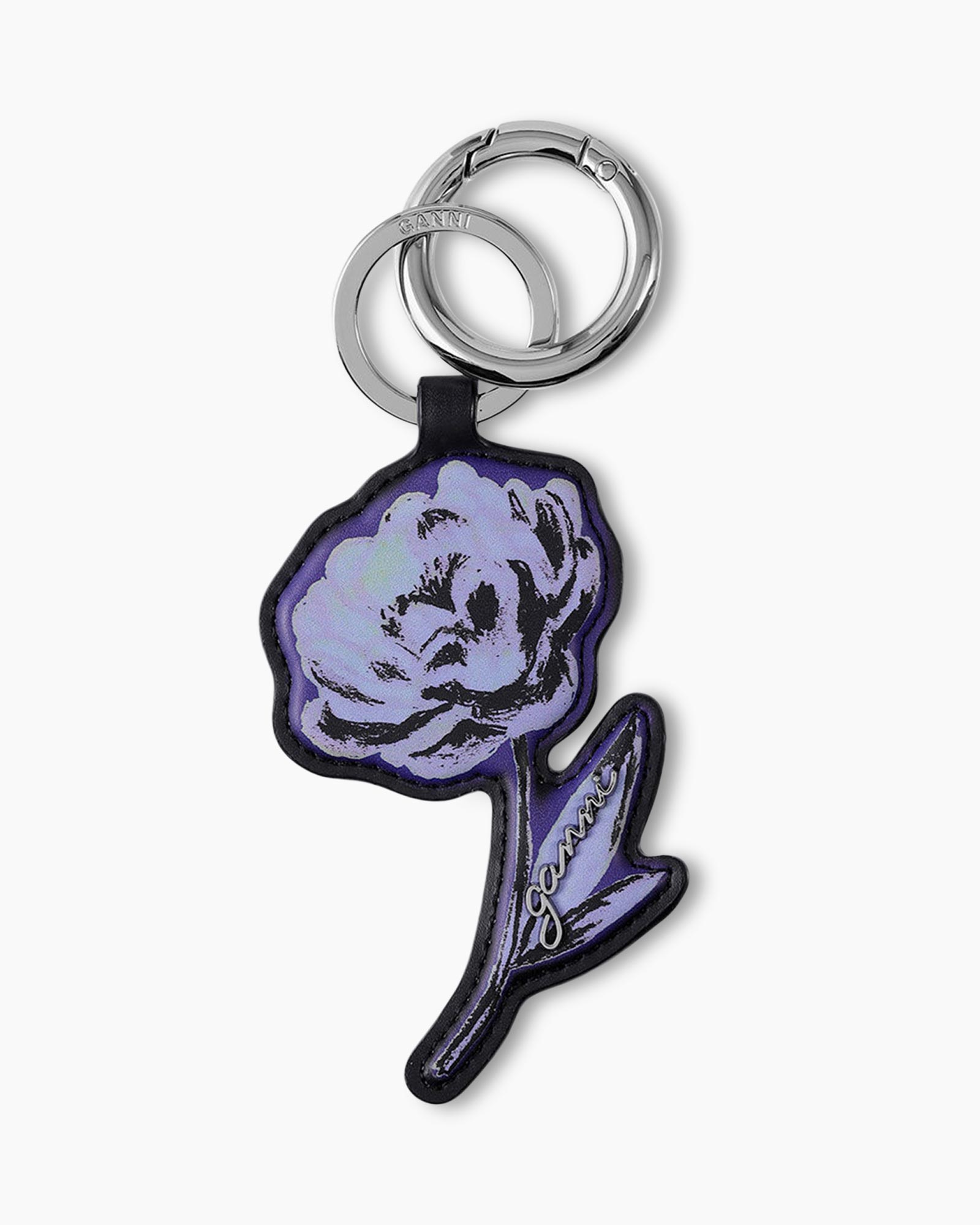 Diversen Flower Keyring Zwart