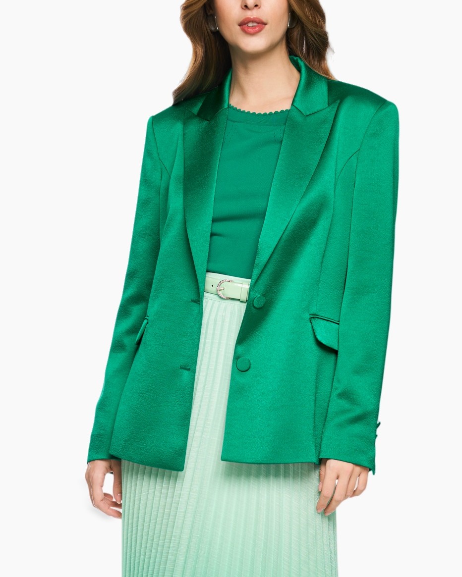 blazer, groen, vrouwelijk, outerwear, single-breasted