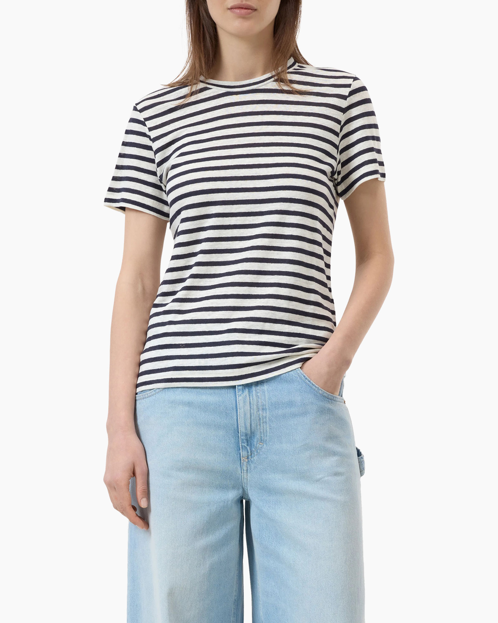 T-shirt Korte Mouw Basic T-shirt Donker Blauw