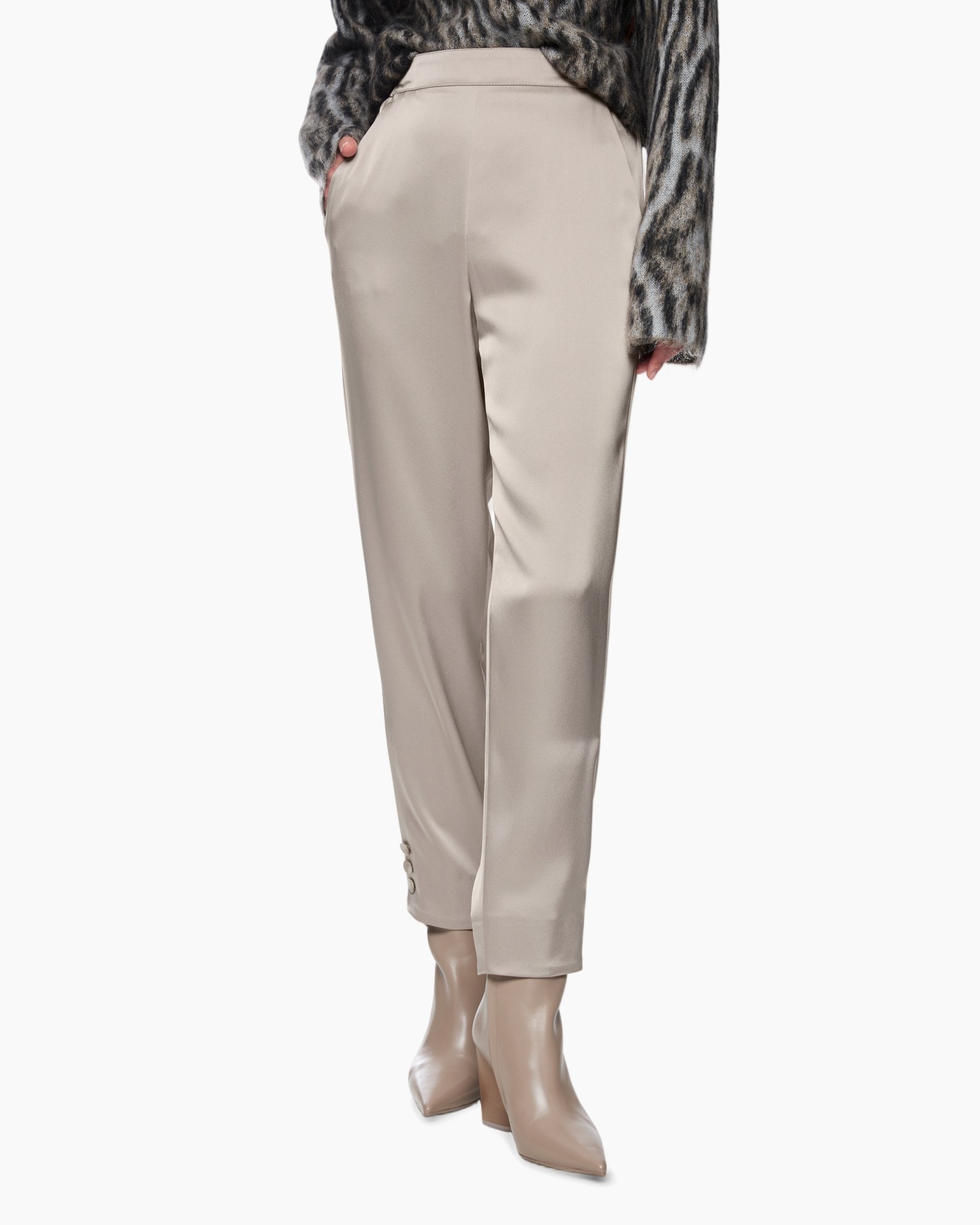 broeken, broek, beige, slacks, enkellengte