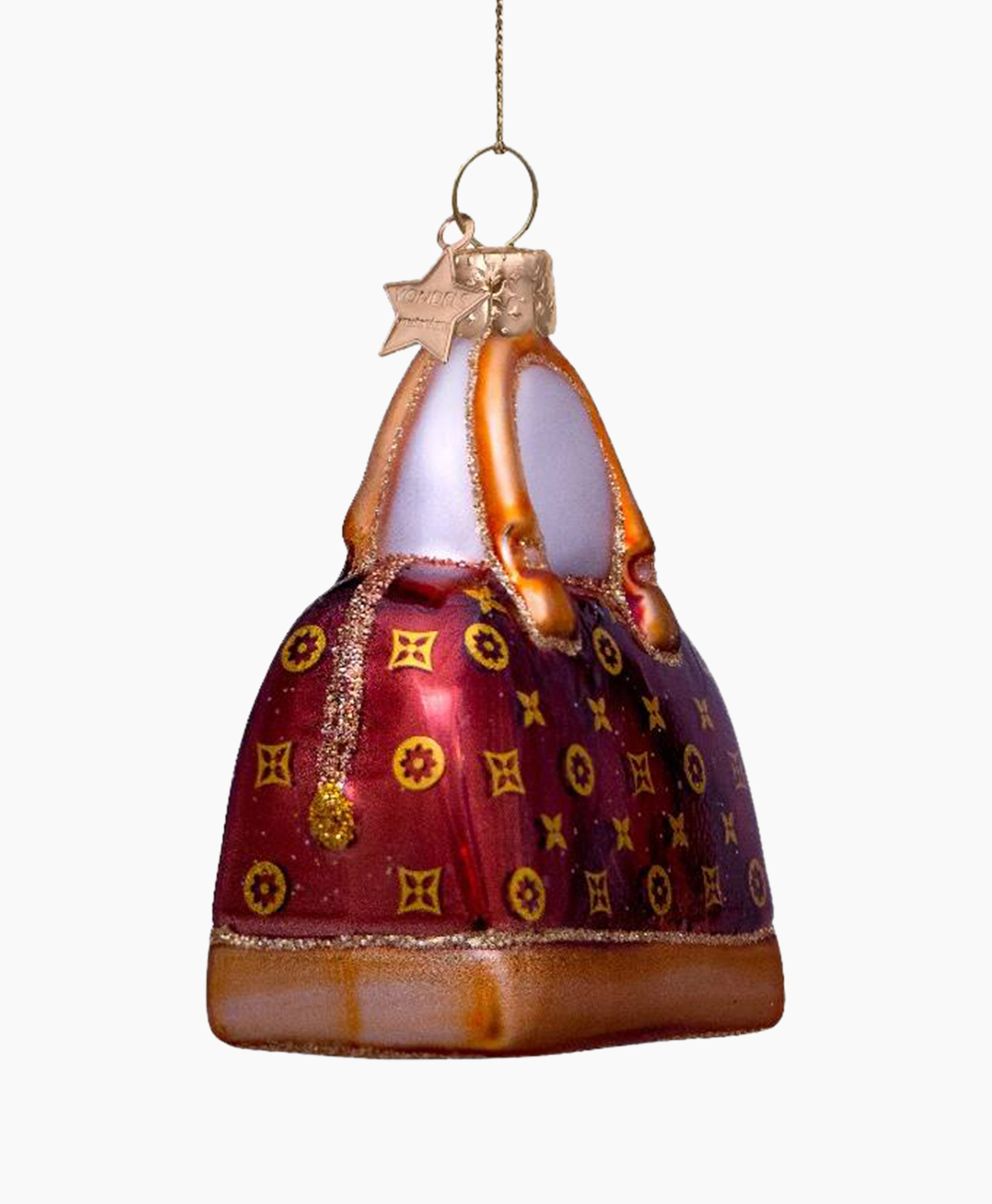 Diversen Ornament Glass Brown Designer Bag Bruin