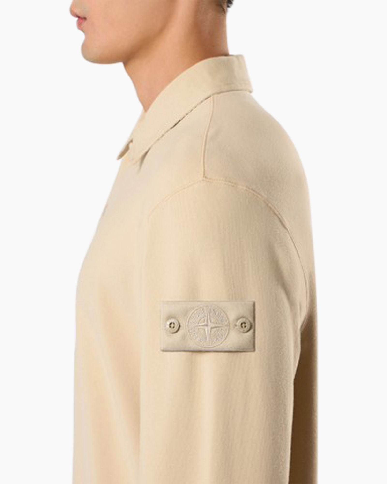 hoodie, langes mouwen, beige, kraagloze polo, baseballpet