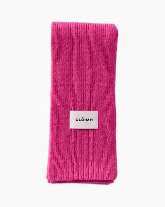 sjaal, breiwerk, roze, effen, accessoire