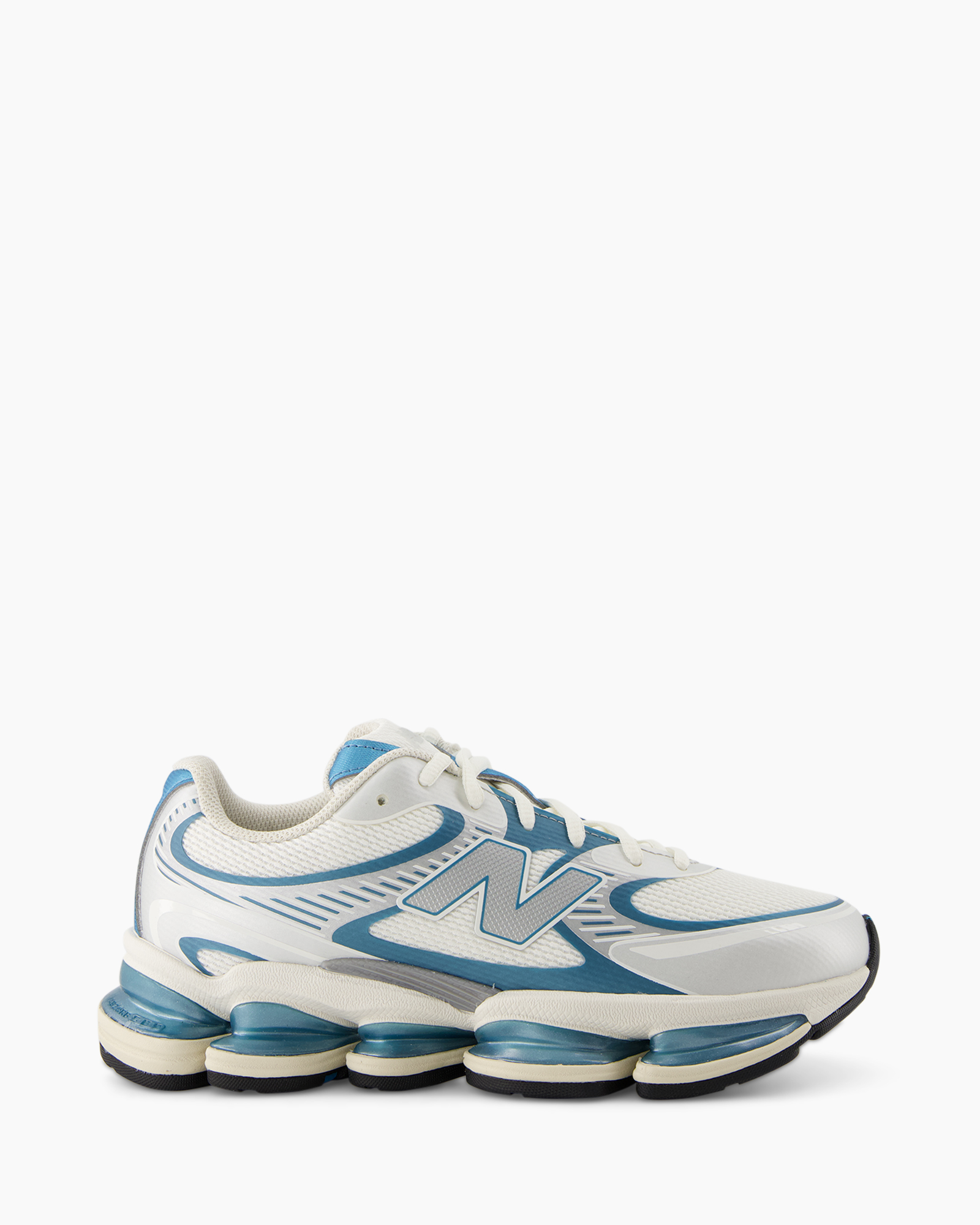 sneaker, schoenen, wit, blauwe accenten, olympische zool