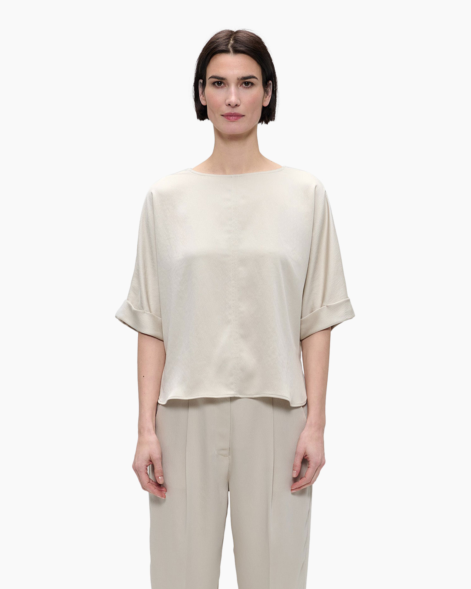 Top Washed Satin Ecru