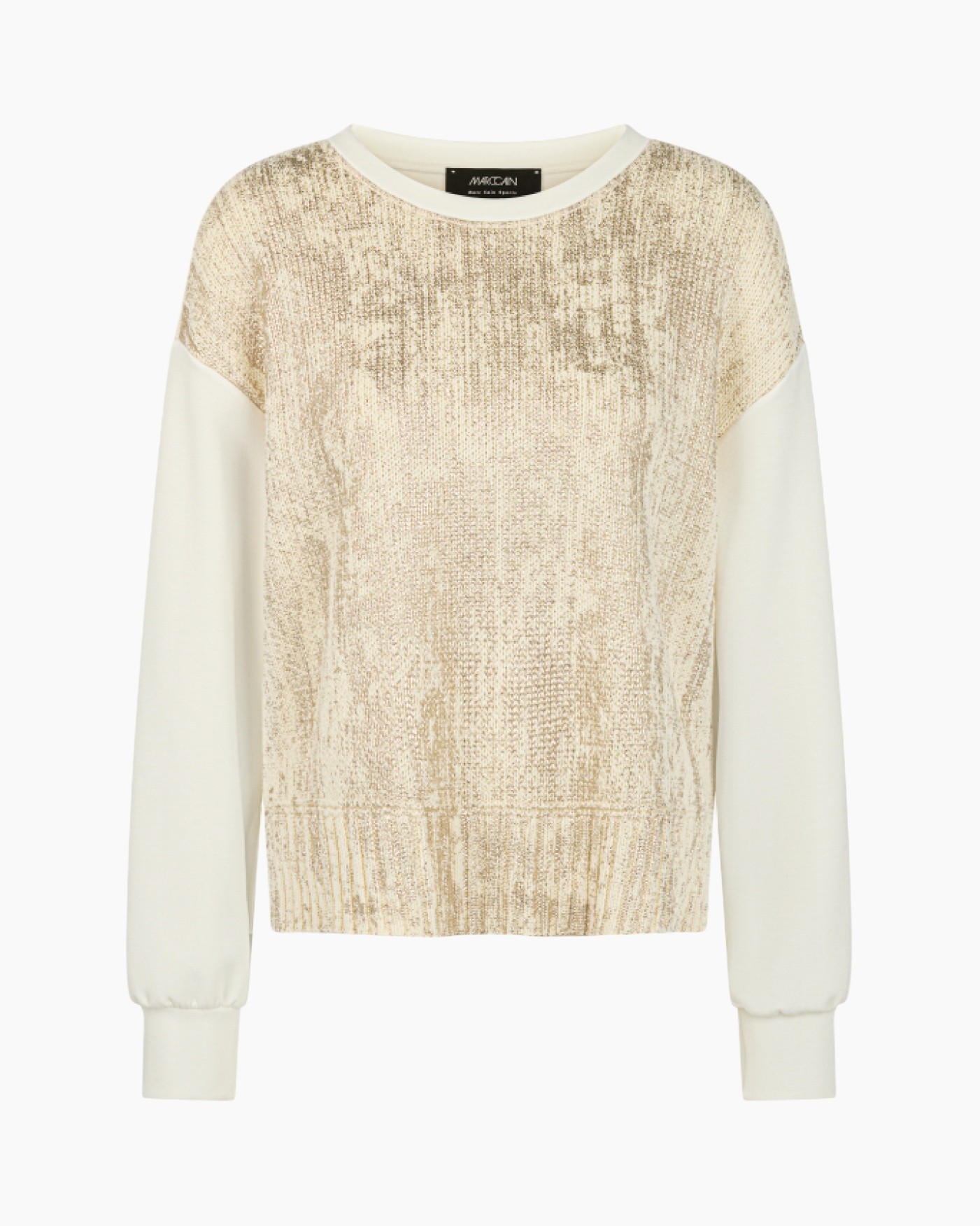 trui, beige, kraagloos, breiwerk, lange_mouw