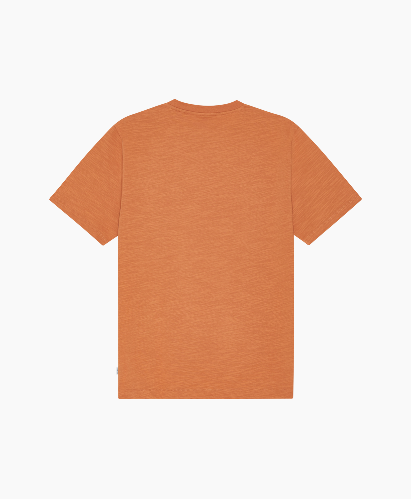 t-shirt, oranje, korte mouwen, effen, logo patch