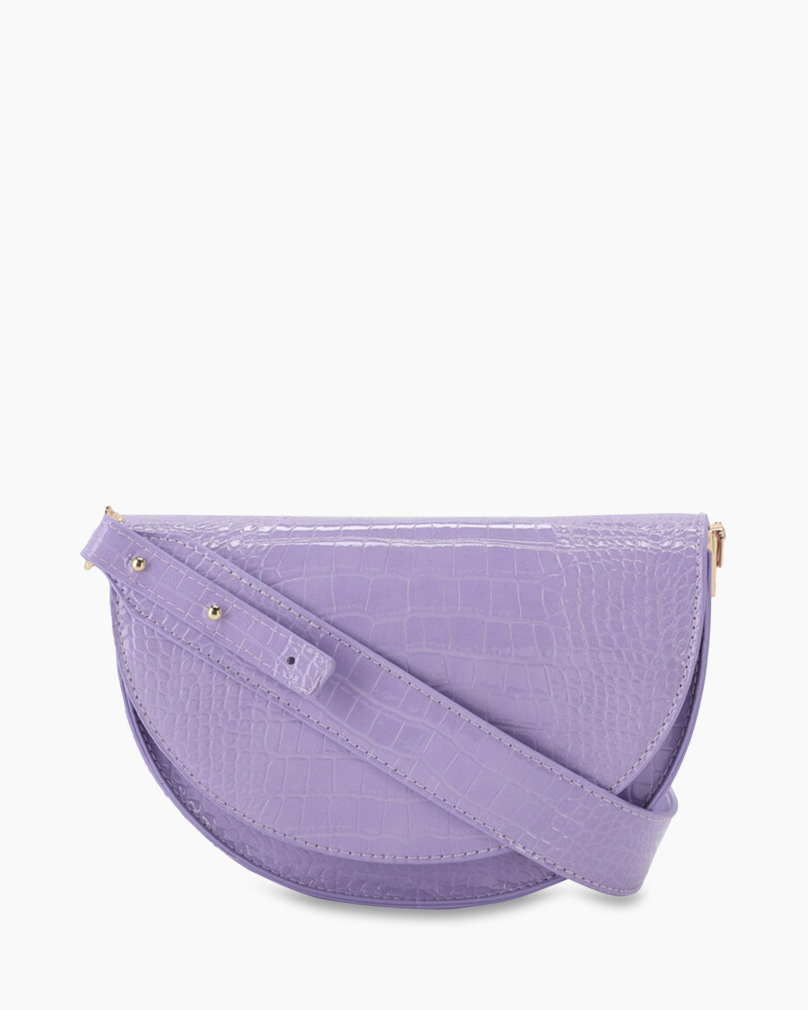 Tas Croco Half Moon Lilac Paars