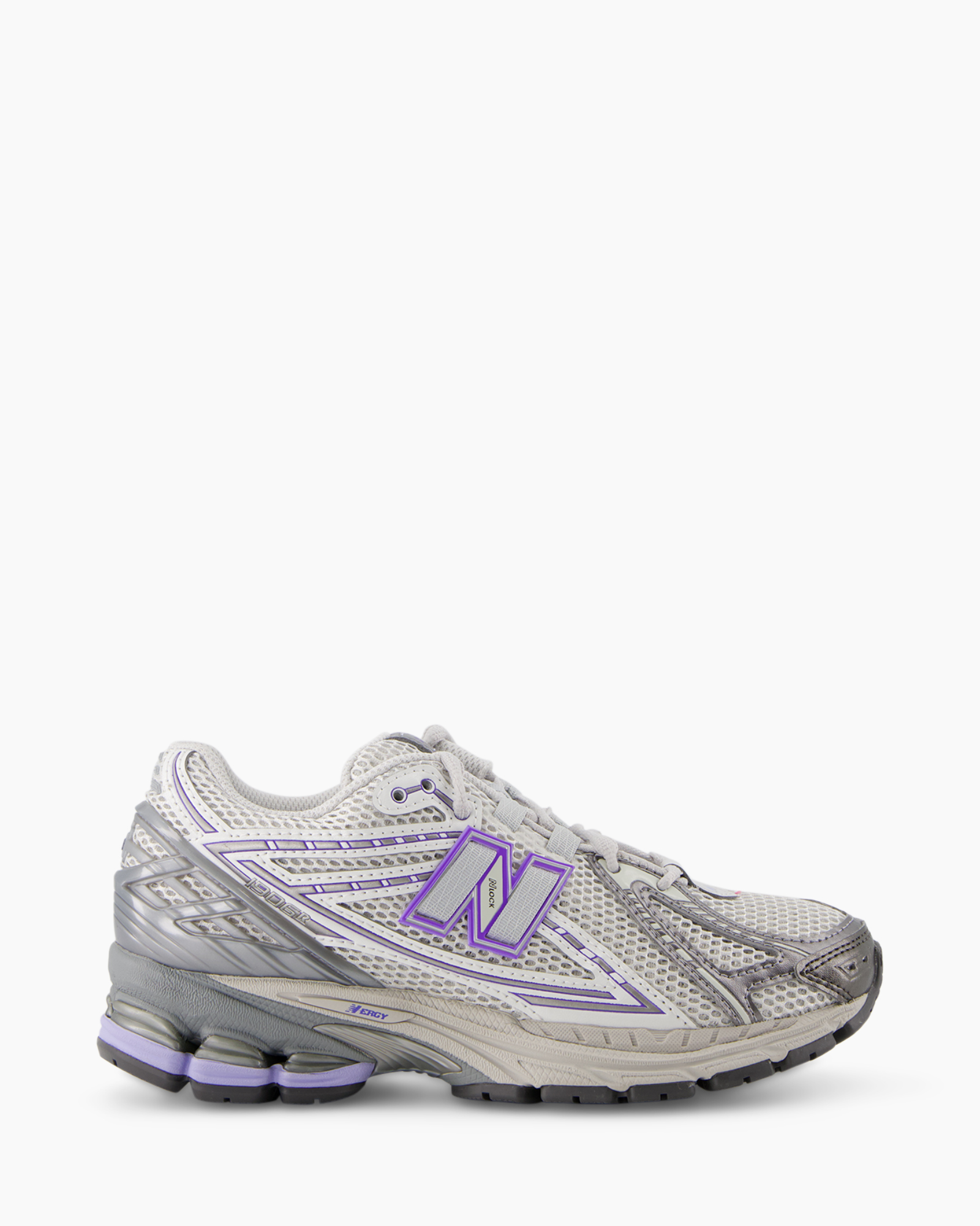 running shoe, athletic shoe, mesh upper, gray purple, brandless sneaker
