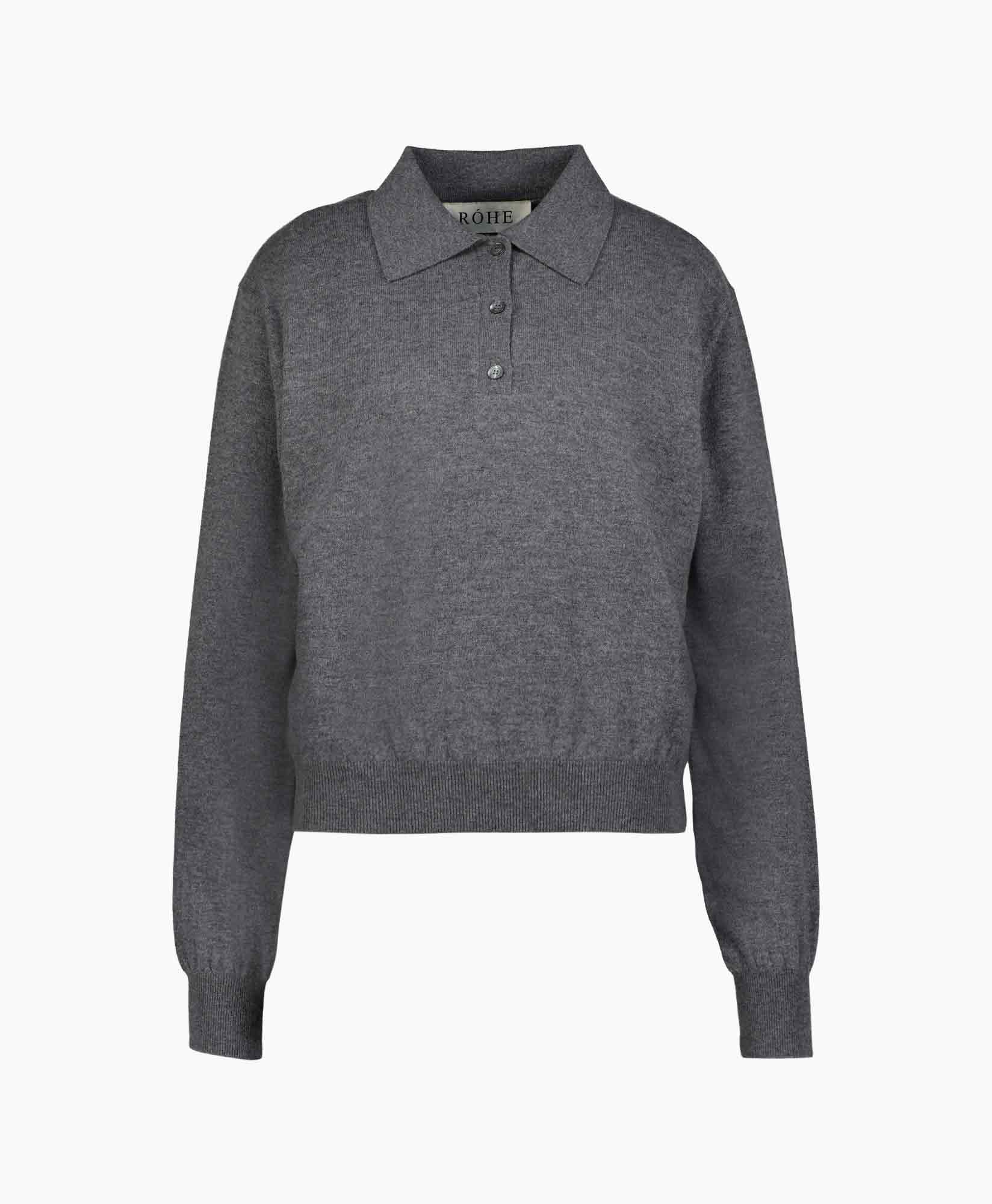 Pullover Wool Cashmere Polo Grijs