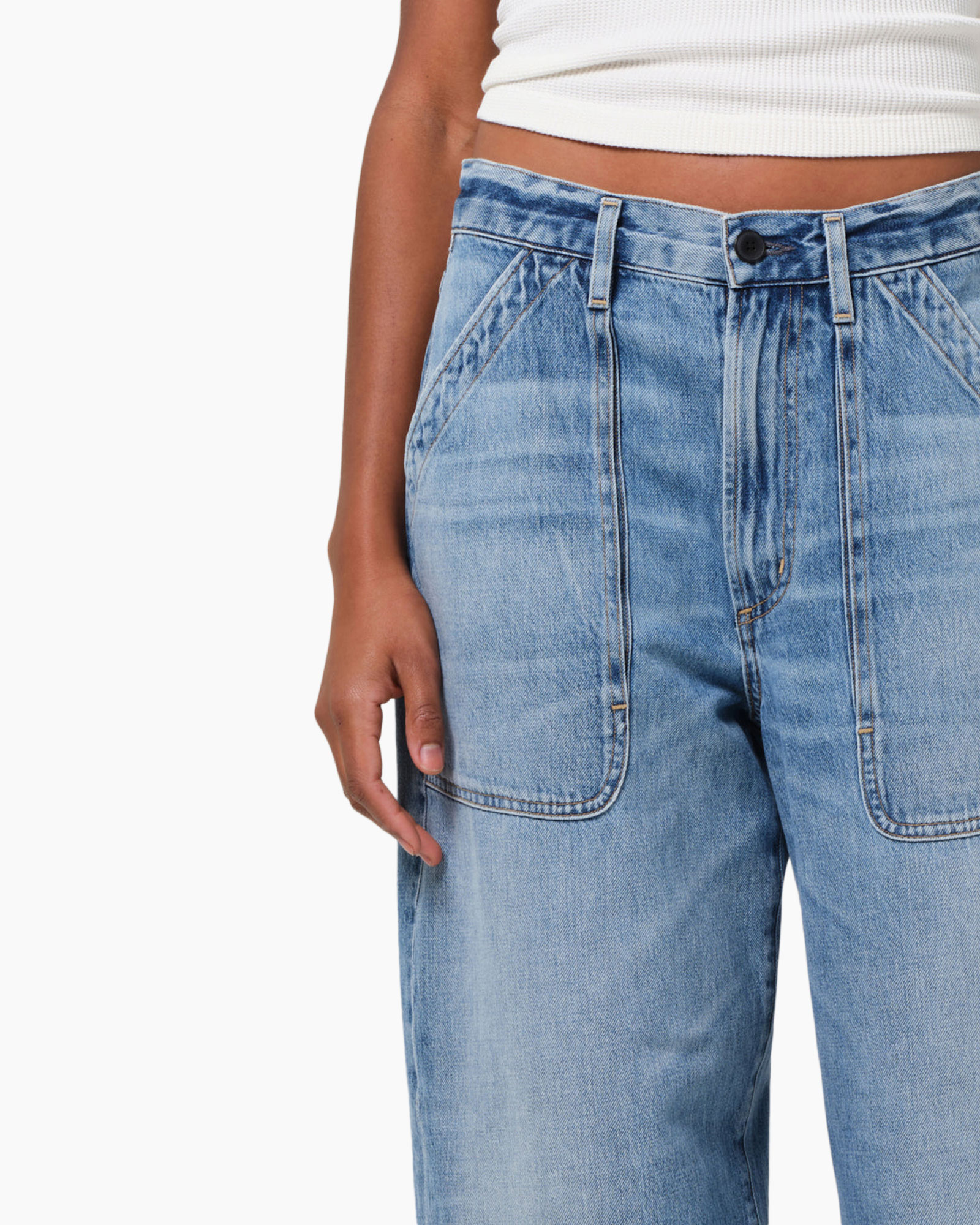 Jeans Ayla Baggy midden blauw