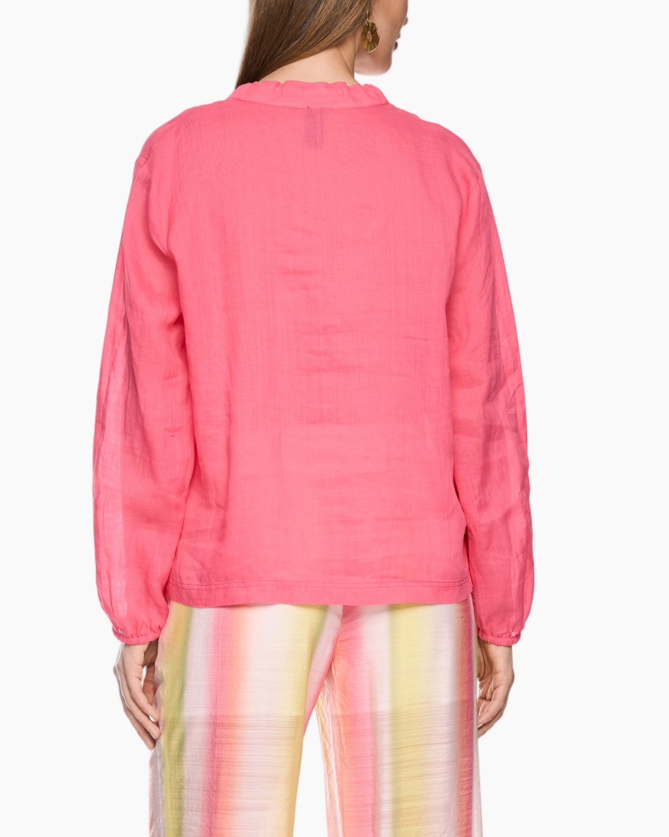 roze top, hooded blouse, lange mouwen, casual kleding, trekkerskoord