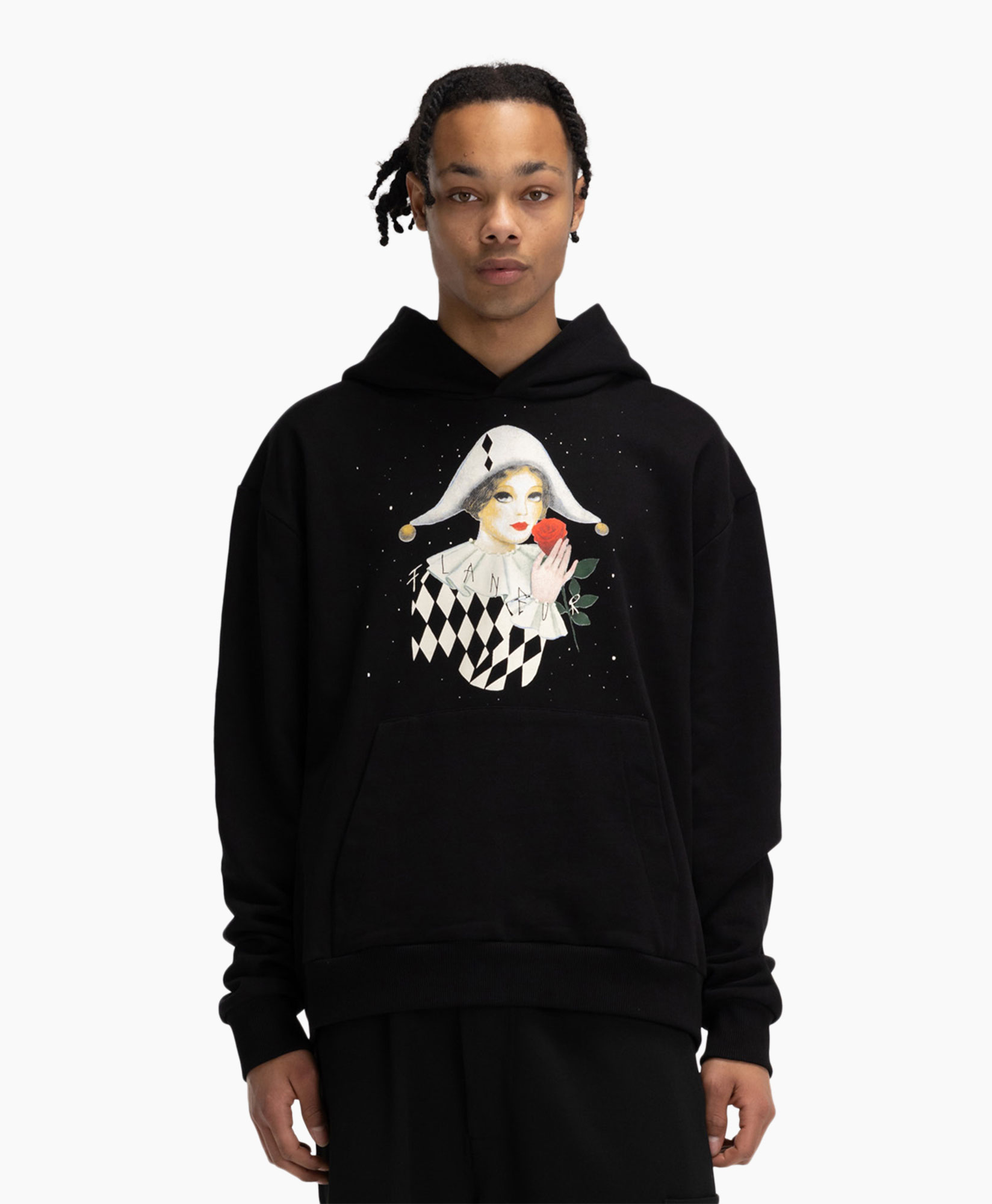 Flaneur Homme Hoodie Arlequin Zwart