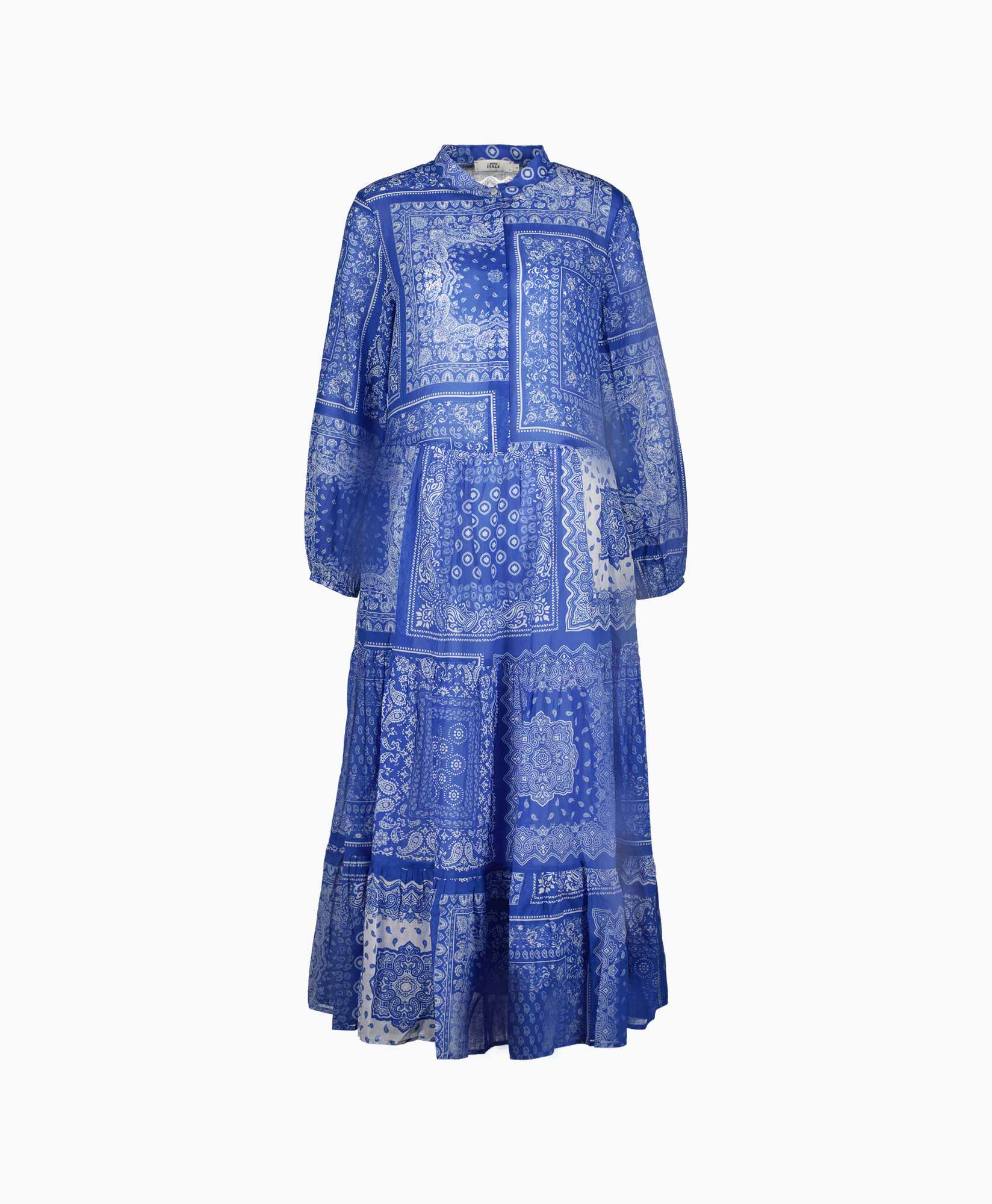 0039 Italy Maxi Jurk Mila Long 212344 Blauw dessin