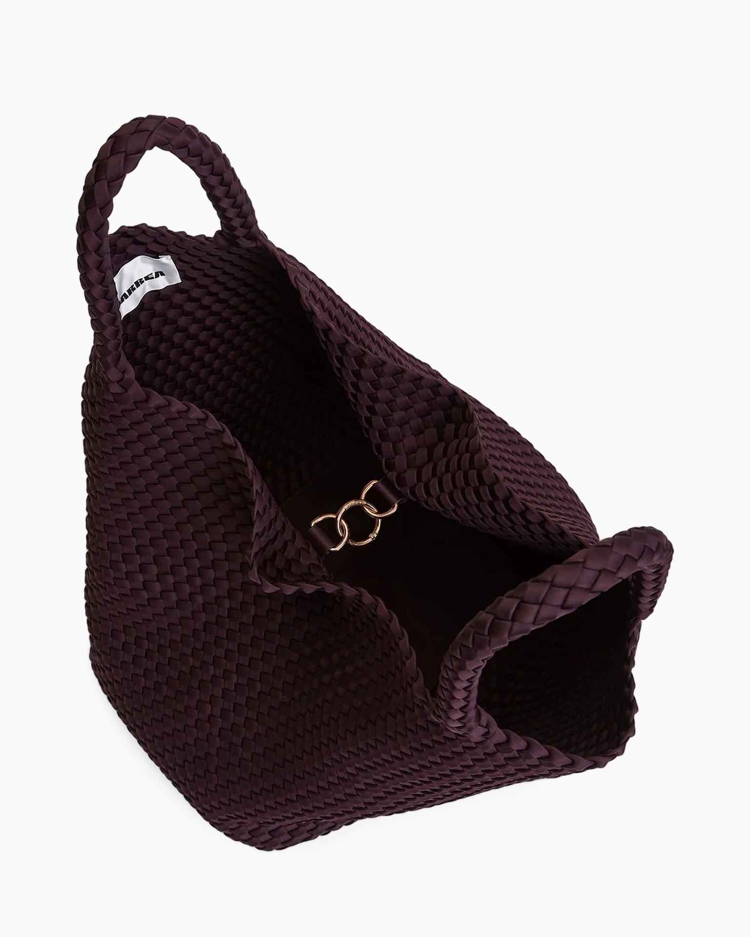 woven bag, basket bag, paarse tas, handtas, gebreide textuur