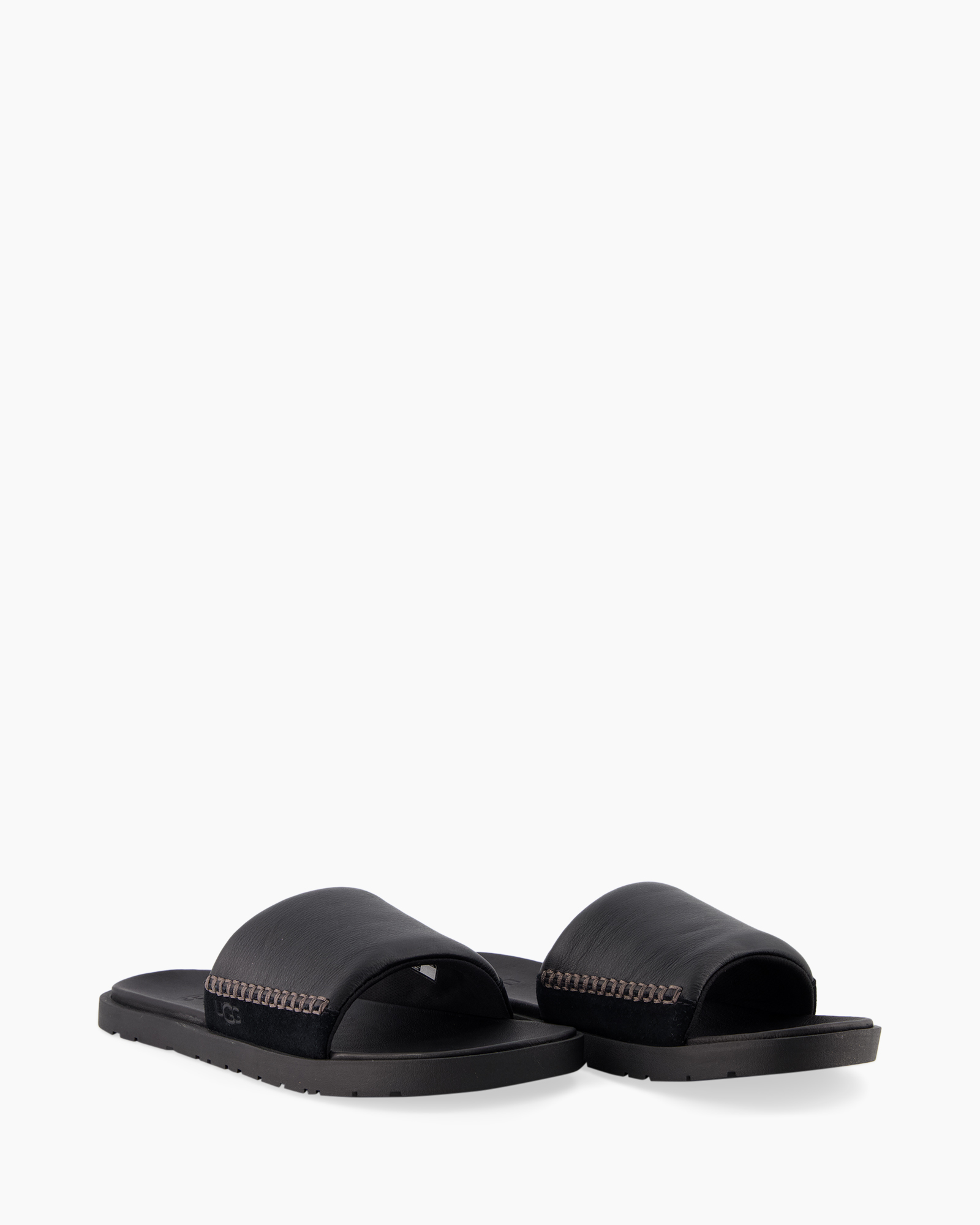 slippers, sandal, zwart, open sandaal, synthetisch leer