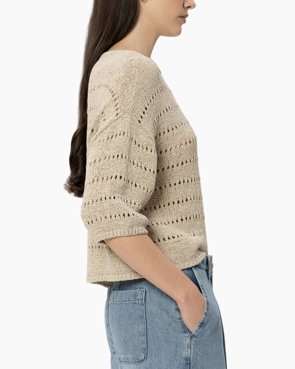 sweater, knit, beige, long sleeve, cropped
