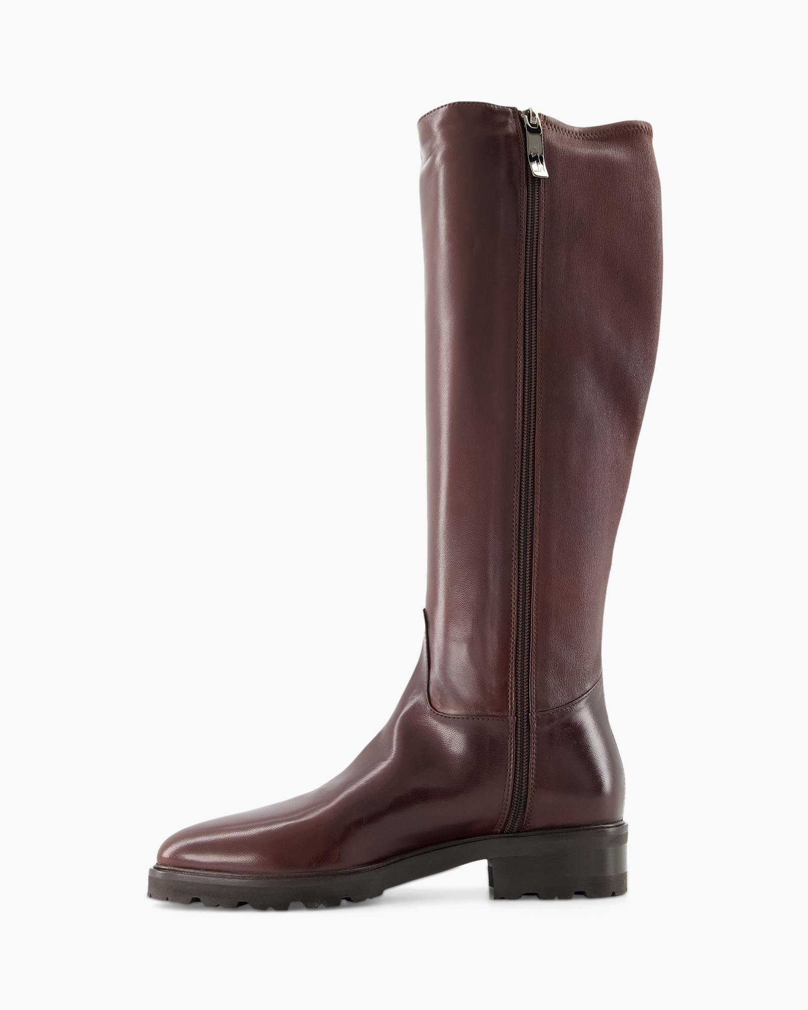 knee-high, laars, leer, rits, bruin
