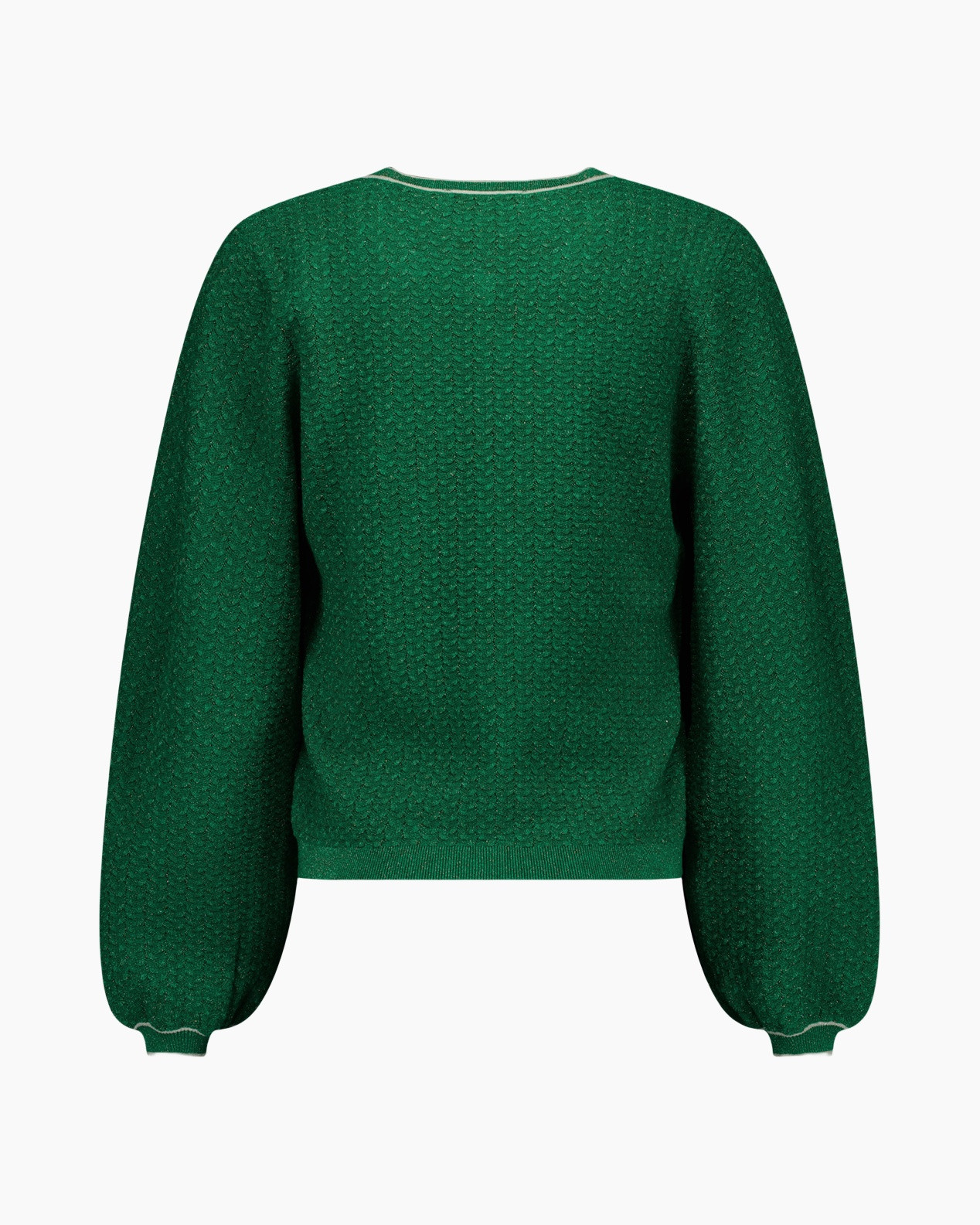 trui dames, groen breiwerk, textured brei, lange mouwen, rond hals