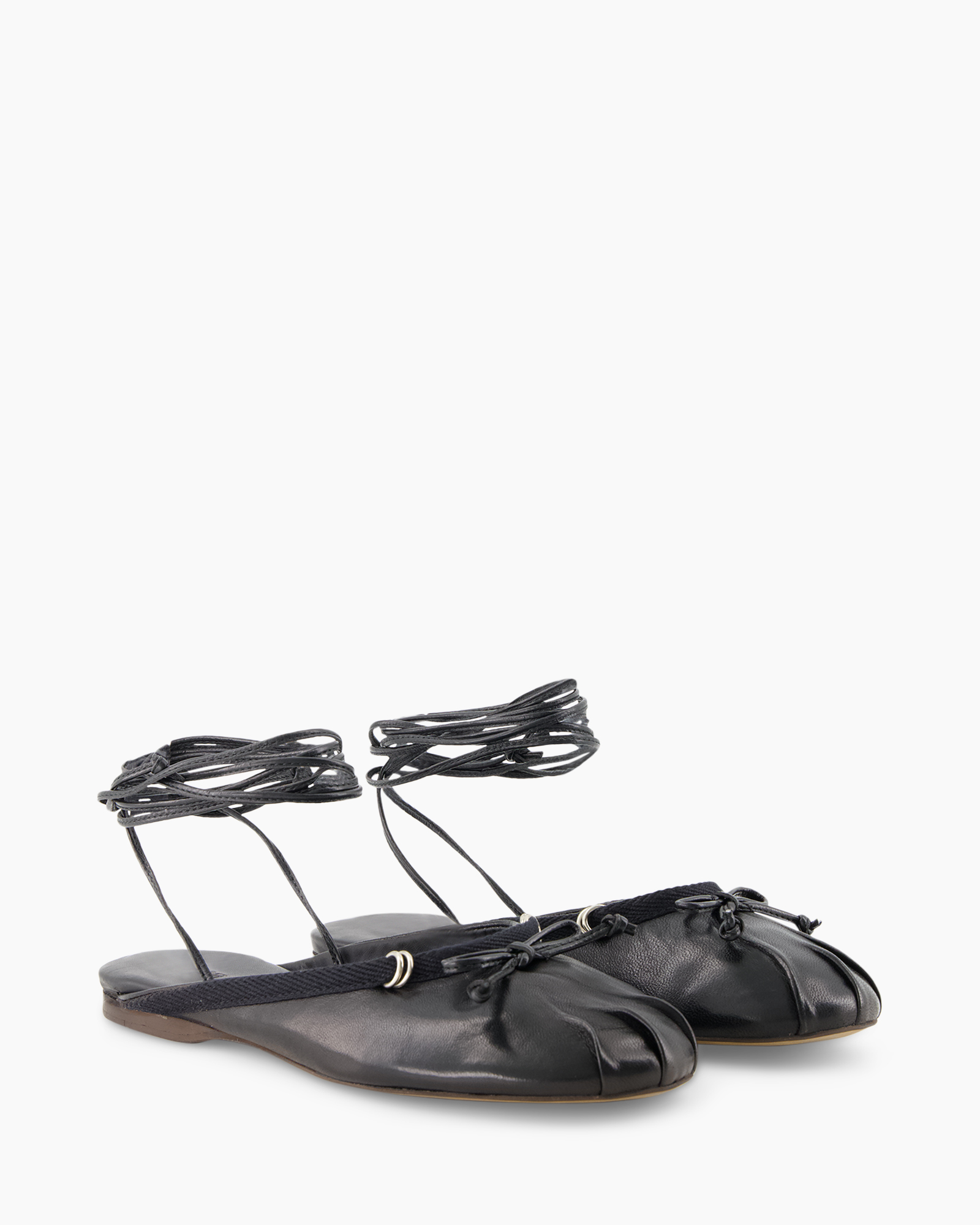 sandalen, platte, zwart, tenenring, enkellastring