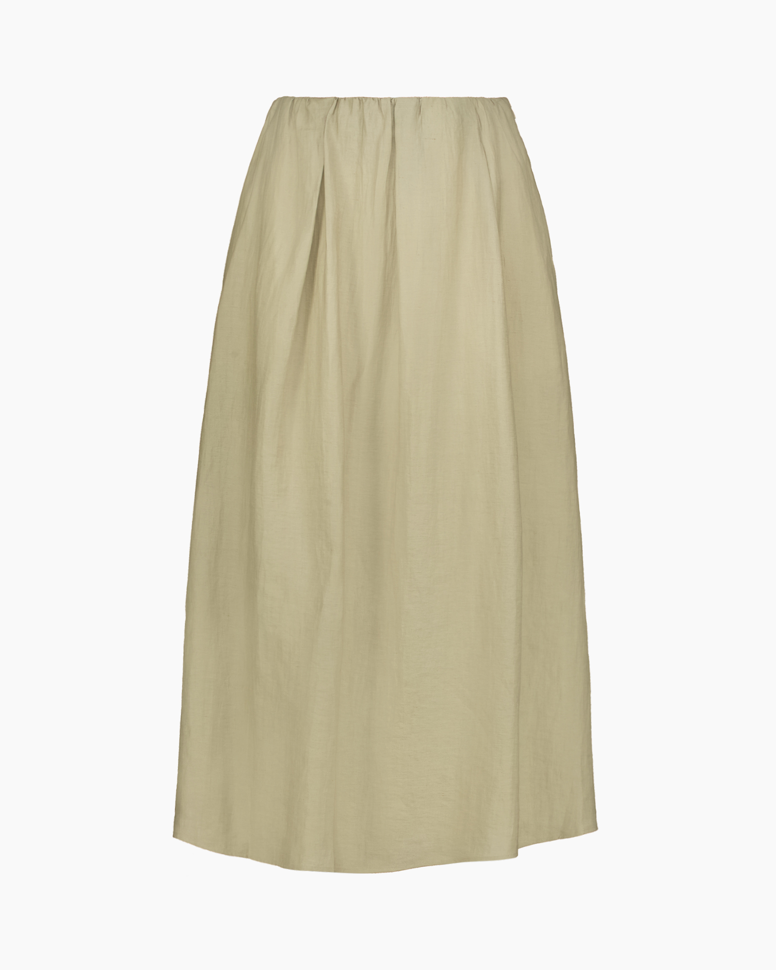 rok, maxi, beige, elastische taille, eenvoudig
