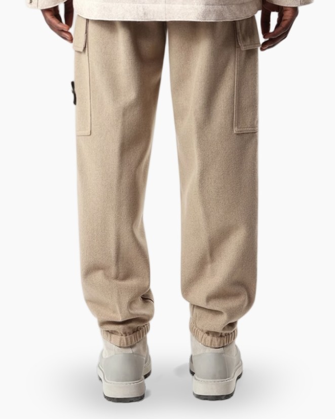 broek, cargo broek, beige, jogger pasvorm, laarzen