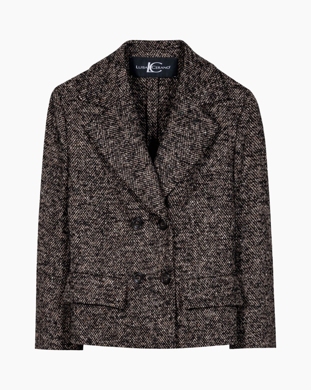 blazer, dubbelgeboorde, herringbone, wol, bruin