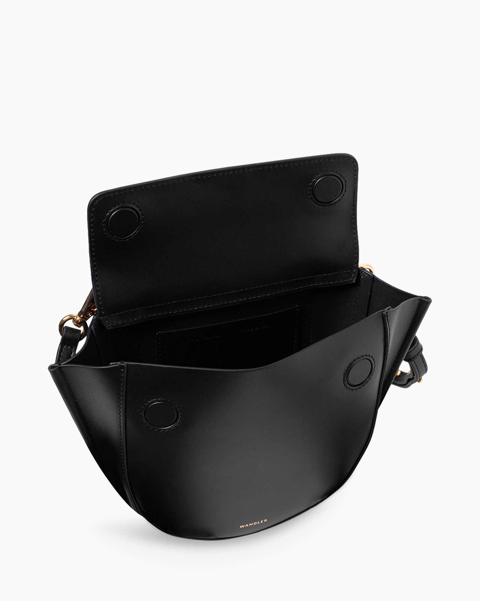 tas, zwart, schoudertas, leer, drukknop