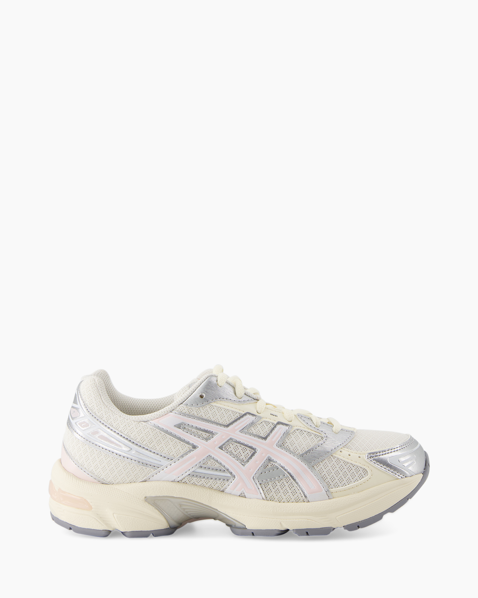 hardloopschoen, sneaker, mesh, lichtgrijs, crèmekleurig