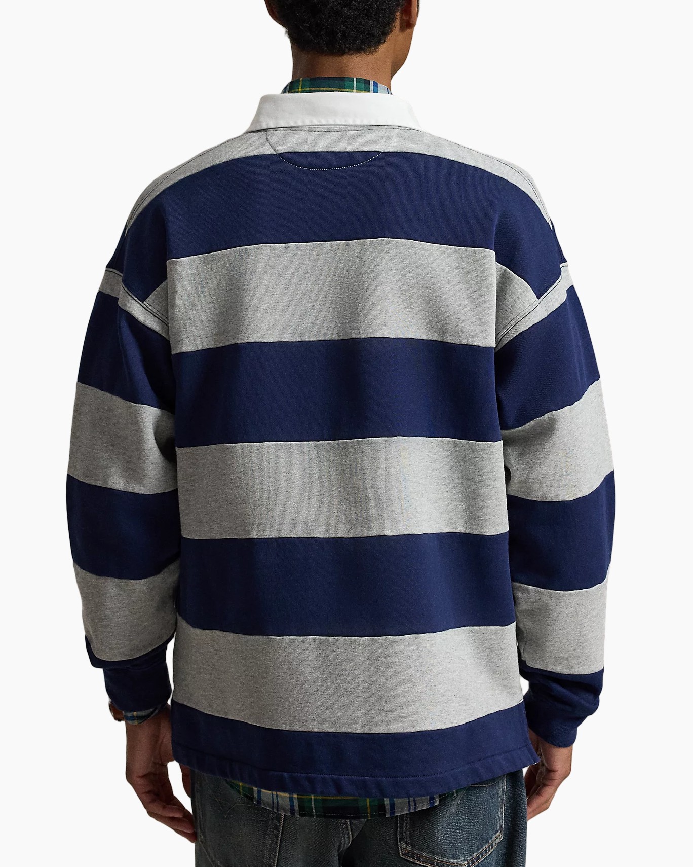 trui met strepen, gestreepte trui, lange mouwen, polo-embleem, crewneck