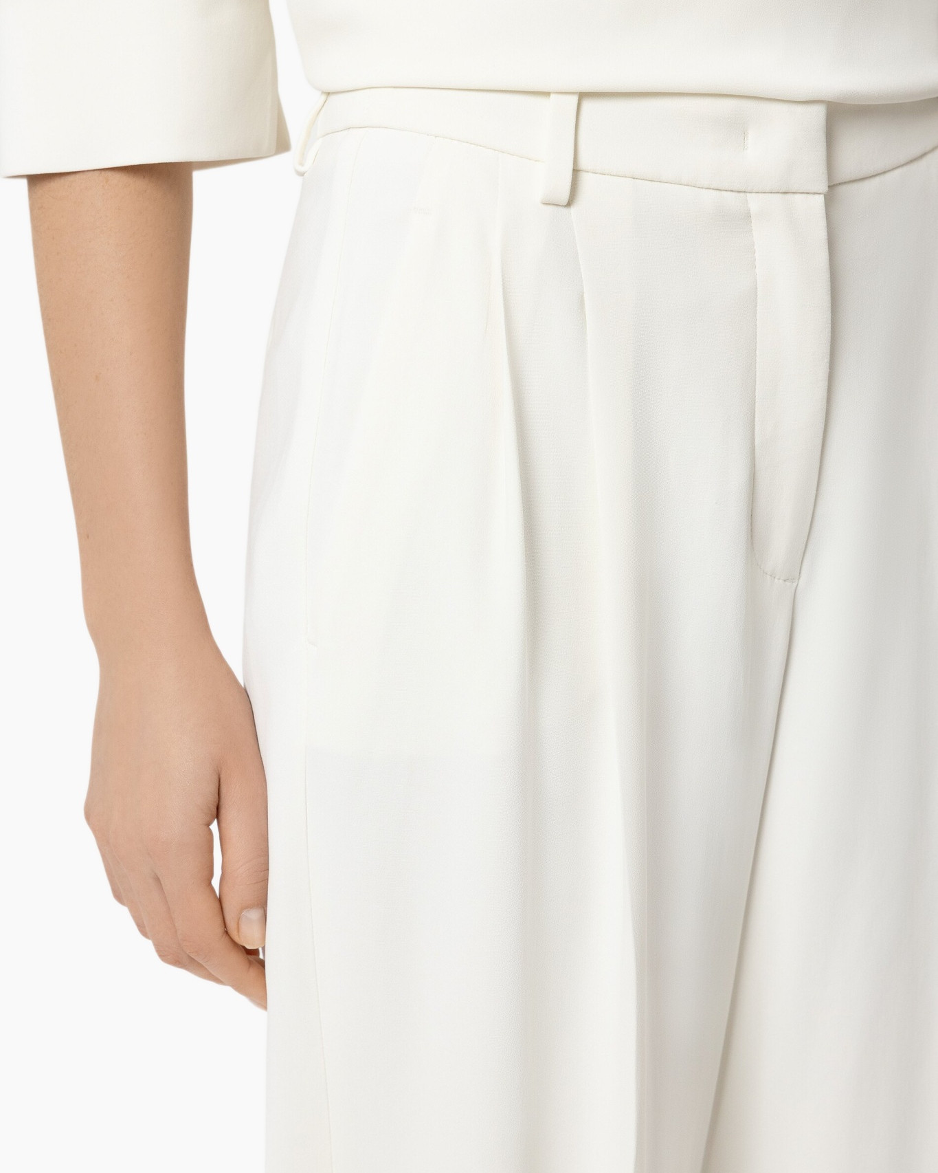 wit, broeken, broek, plooien, tollijn