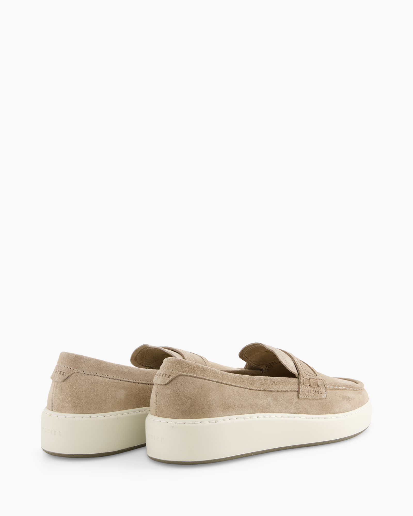 mocassins, pantoffels, suede, beige, platforms