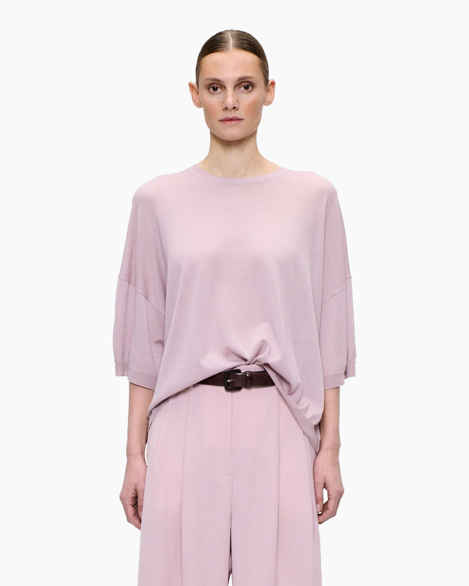 top, tunika, lila, trui, riem