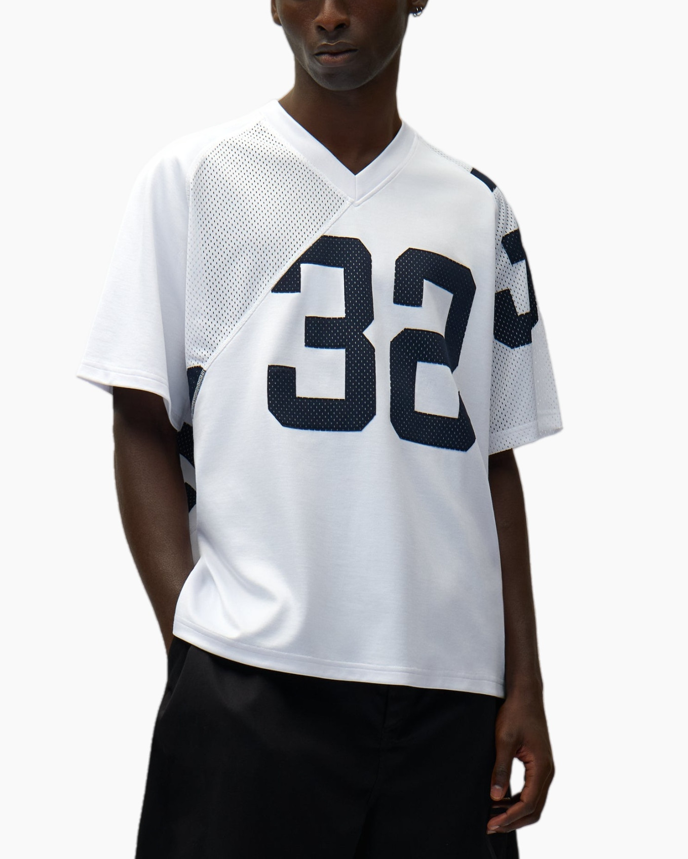 jersey, mesh, nummer 32, wit, korte mouw