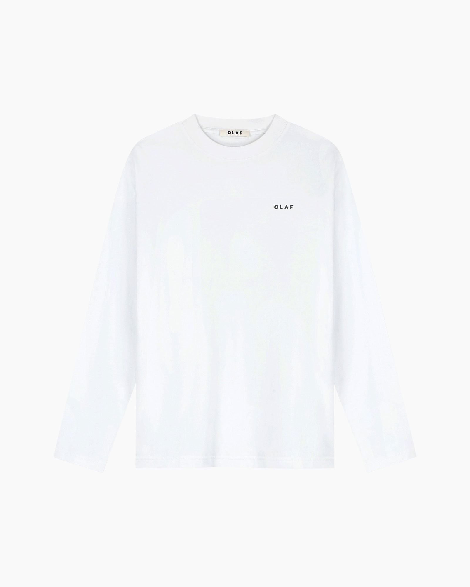 lange mouwen, t-shirt, wit, kleine logo, basis