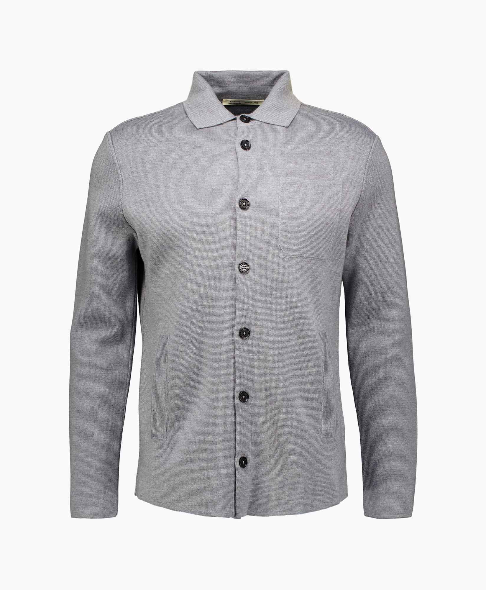 Overshirt Knitted Wol Licht Grijs