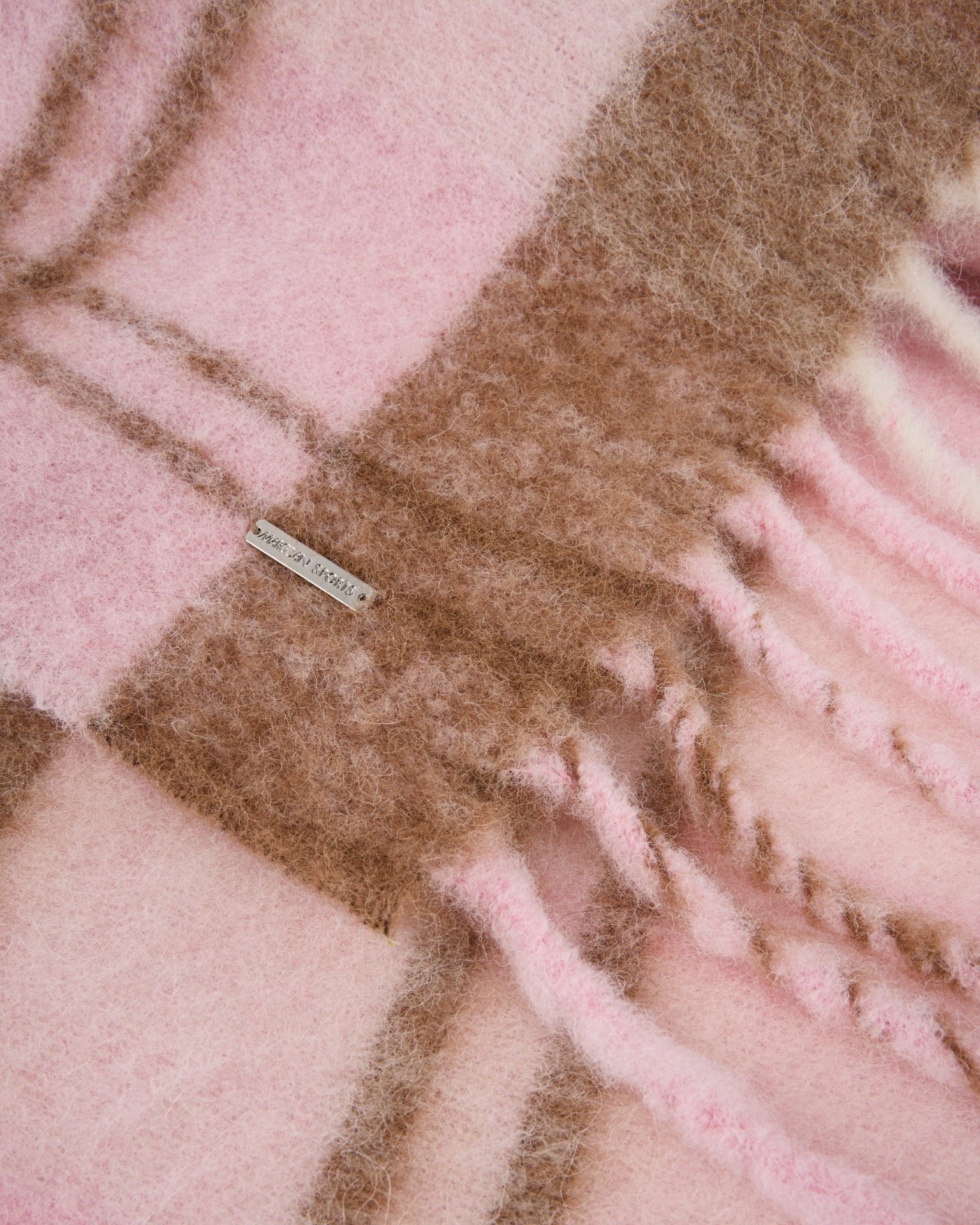 sjaal, plaid, wol, roze, bruin