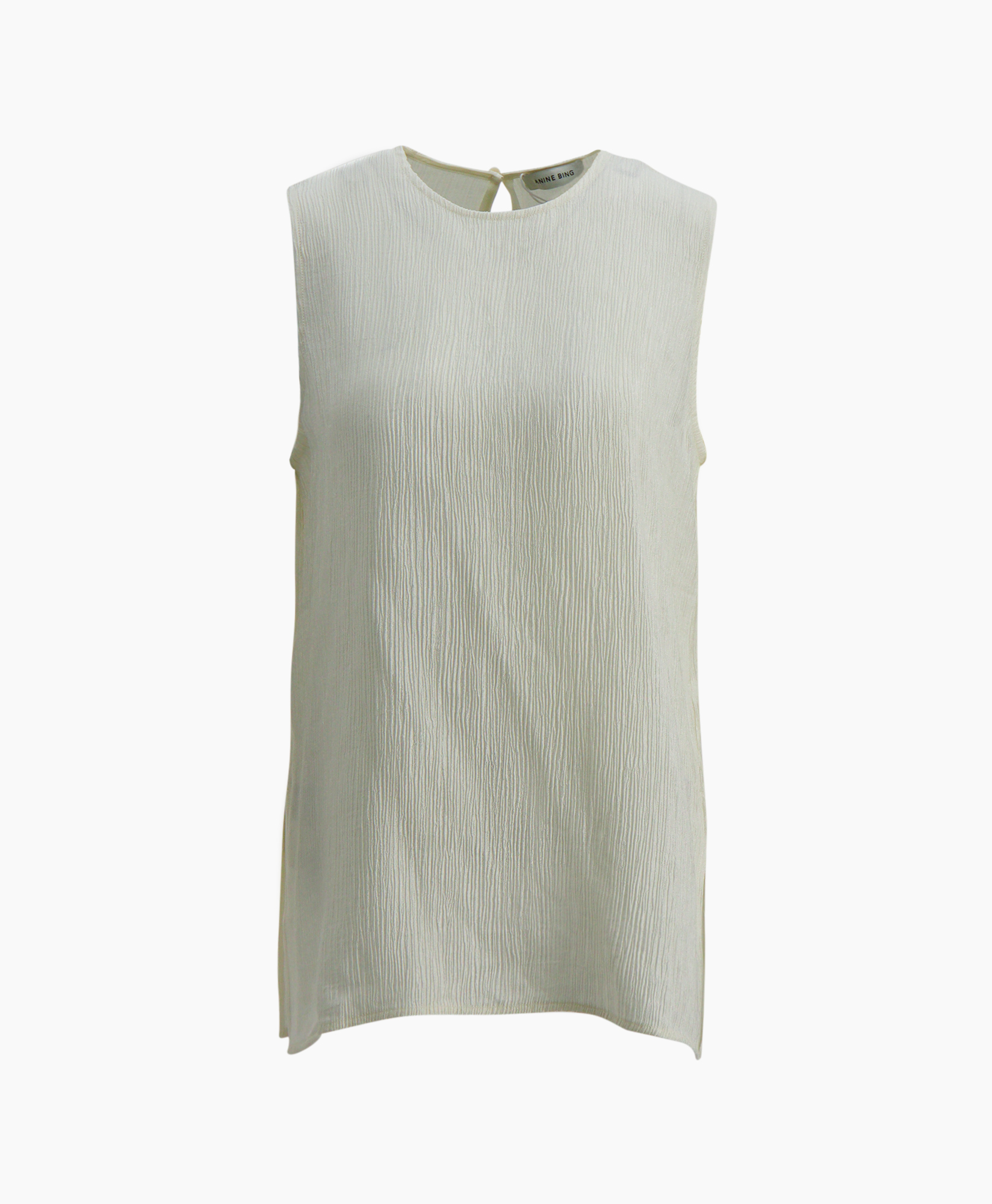 top, sleeveless, crepe, light, beige