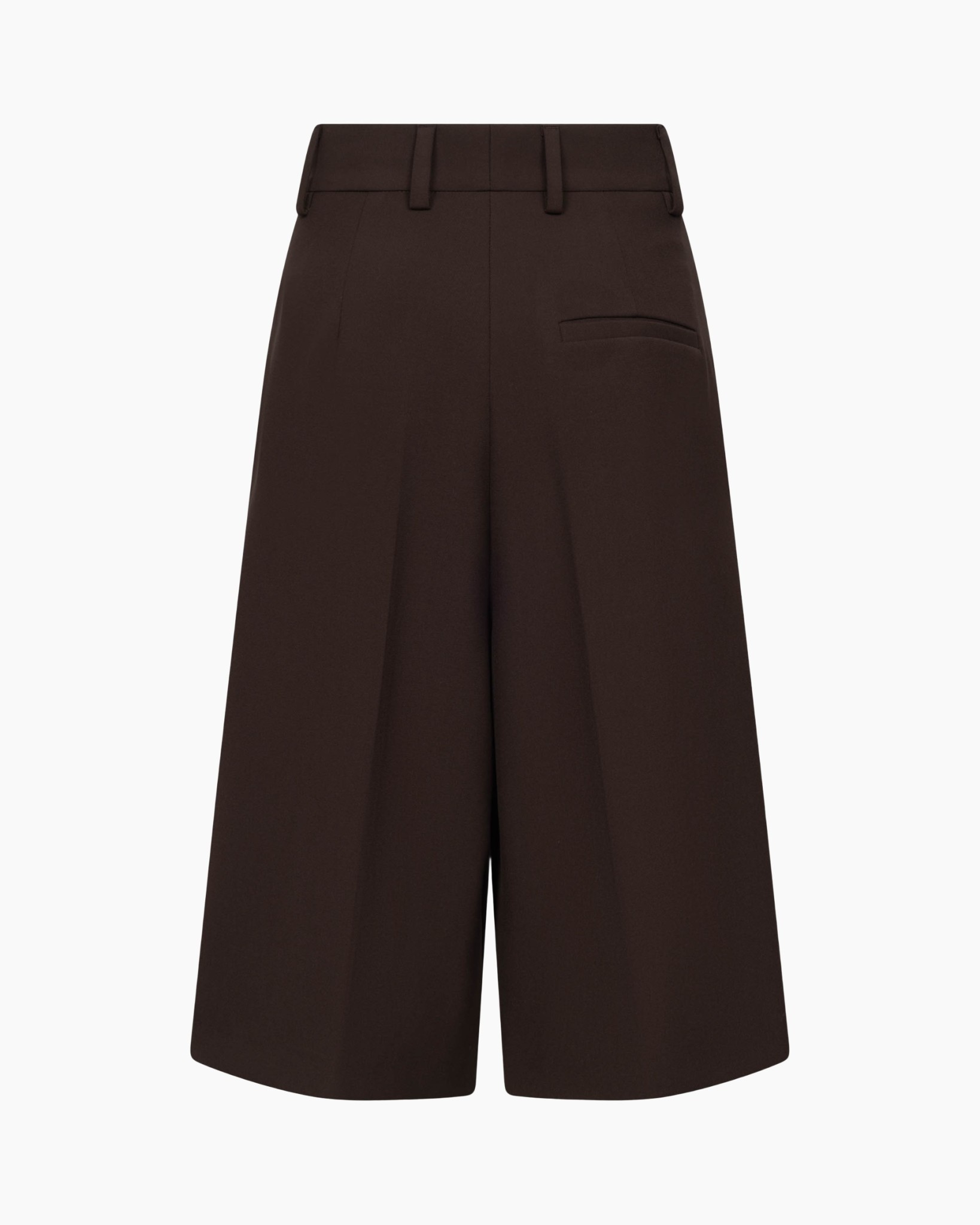 broek, wijdlopende, bruin, hoge taille, plooit