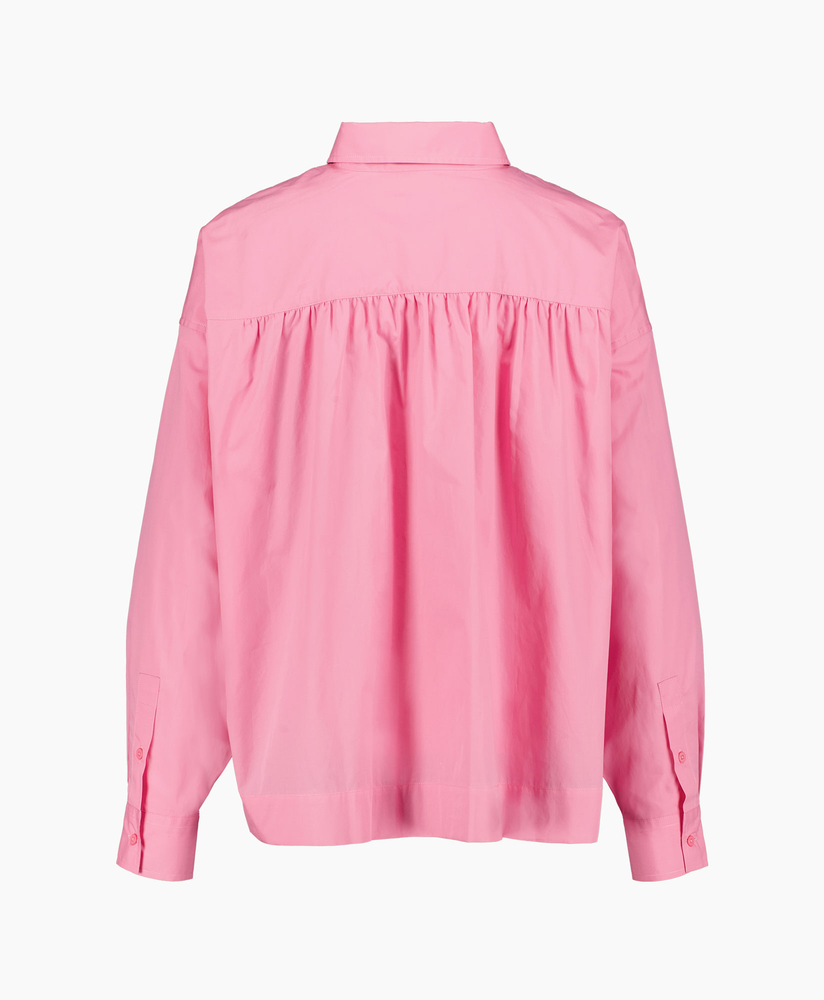 Closed Blouse Gathered Shirt Pink