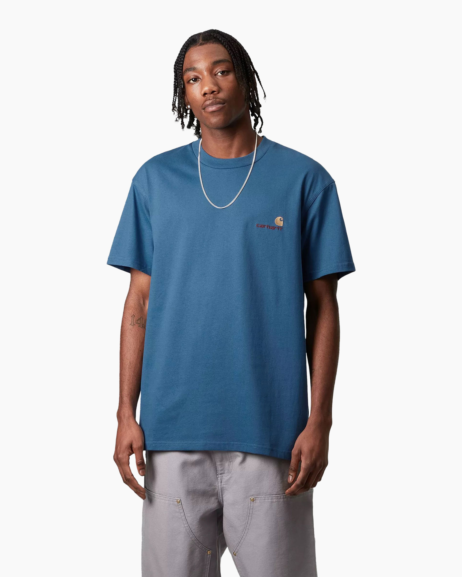 T-shirt Korte Mouw S/s American Script Blauw