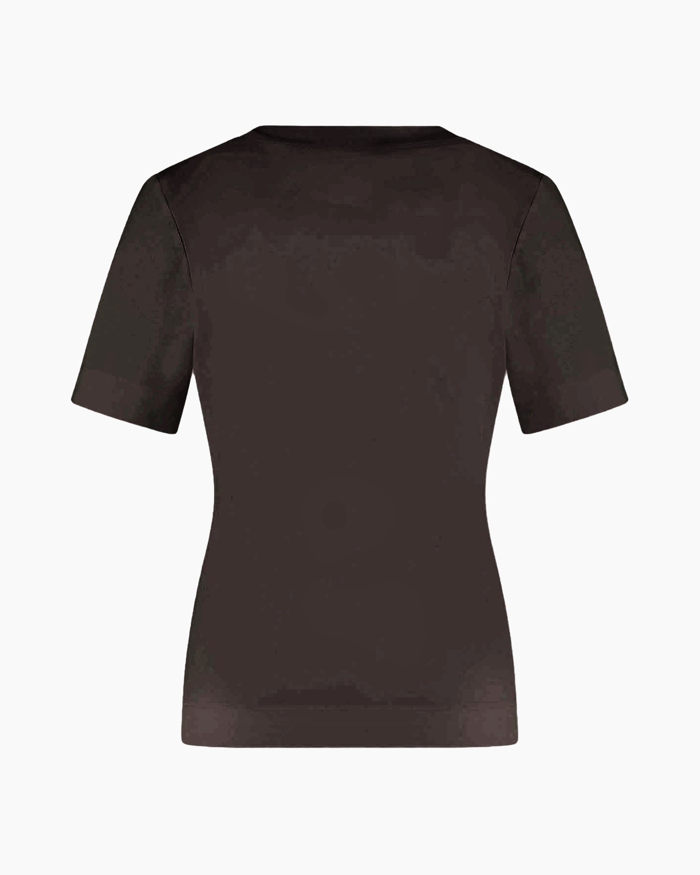 t-shirt, korte mouwen, effen kleur, donkerbruin, casual kleding