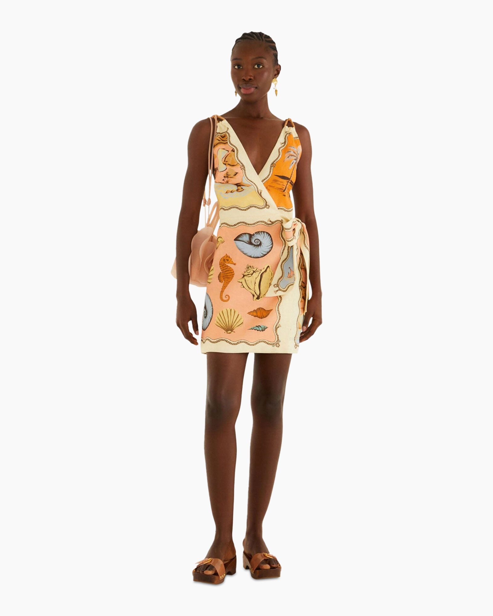 jurk, wrap jurk, print, sandelets, zandpatroon