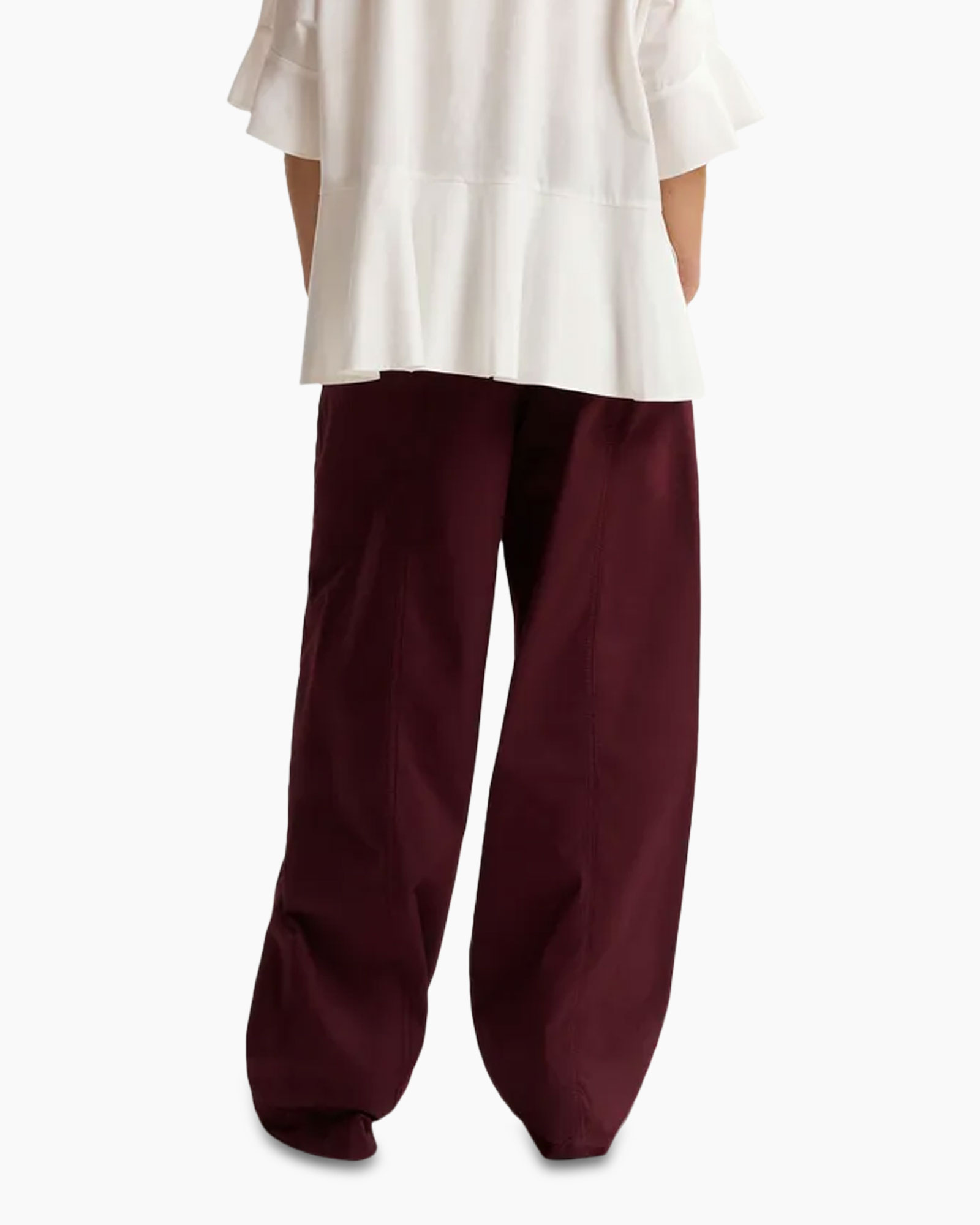broek, wijdte, burgundy, casual, broeken