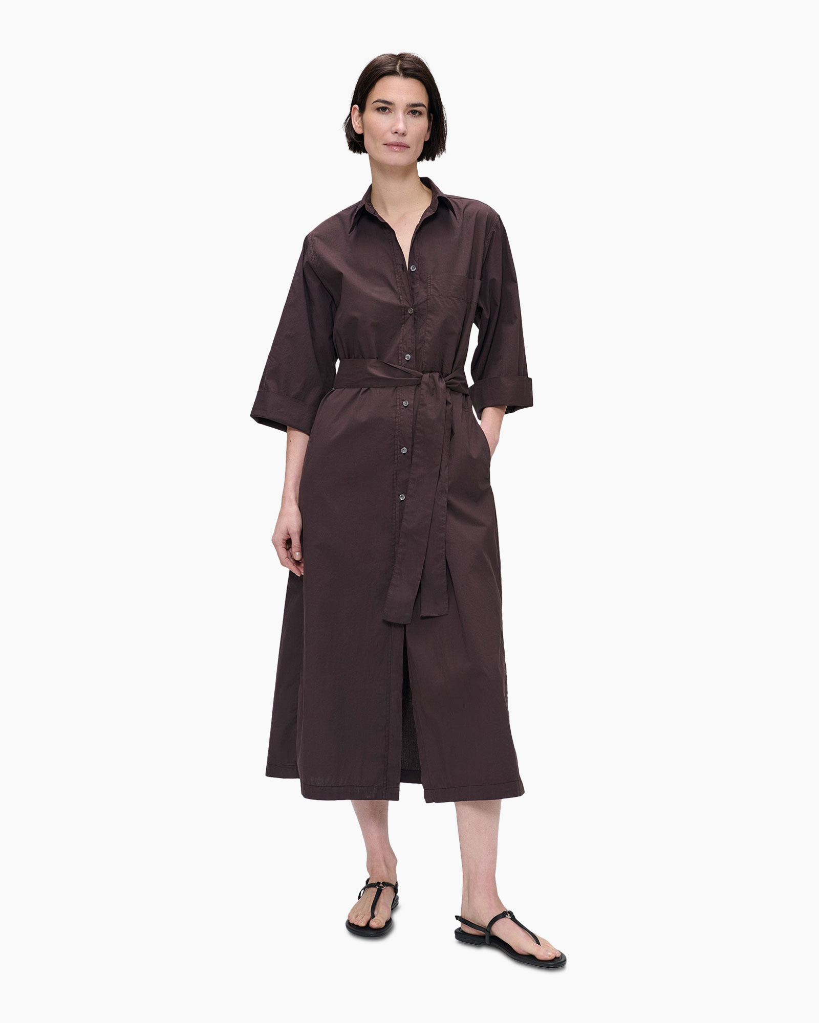 Mini Jurk Shirt Dress Donker Bruin