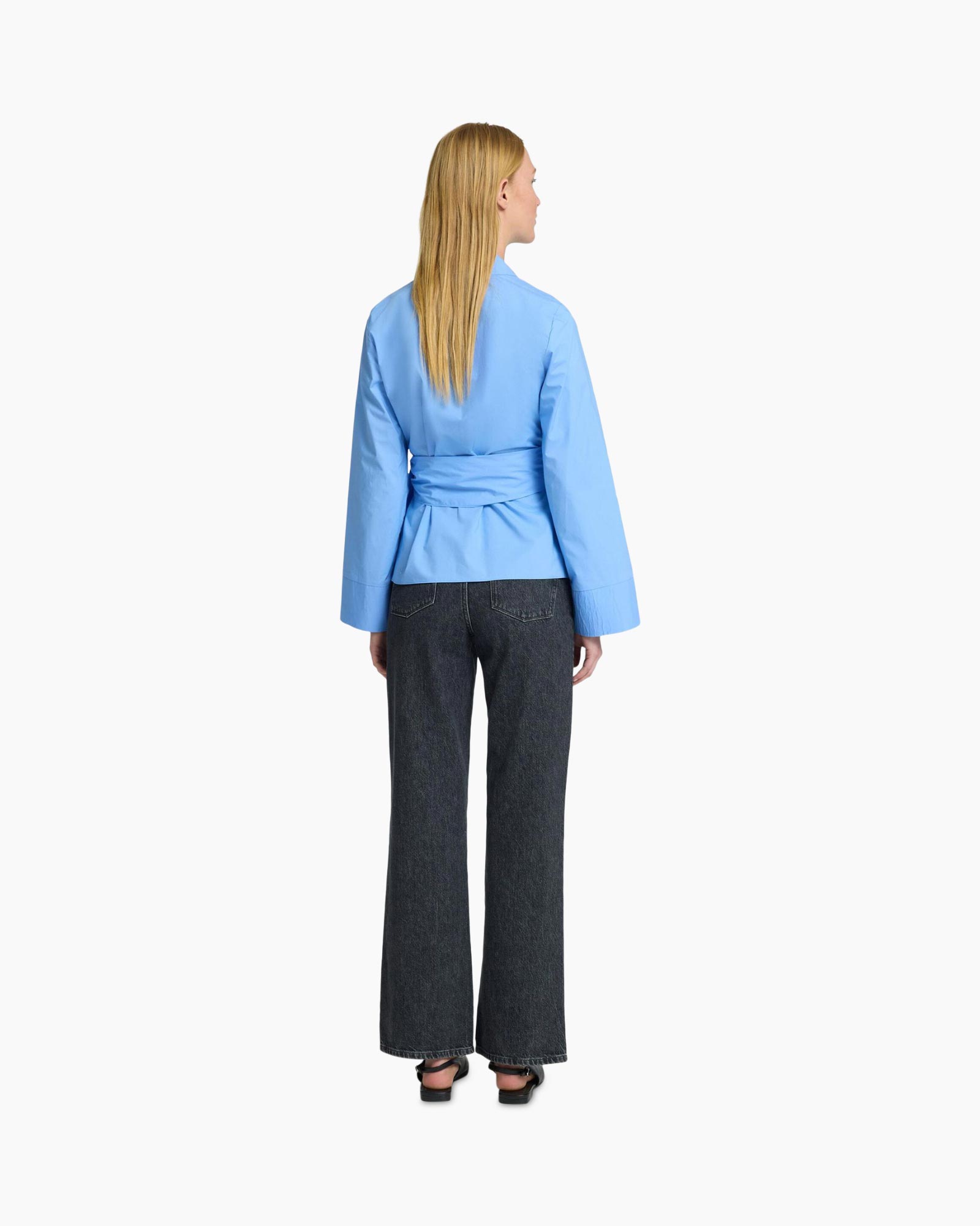 Blouse Aviana Ls Wrap Top B Blauw