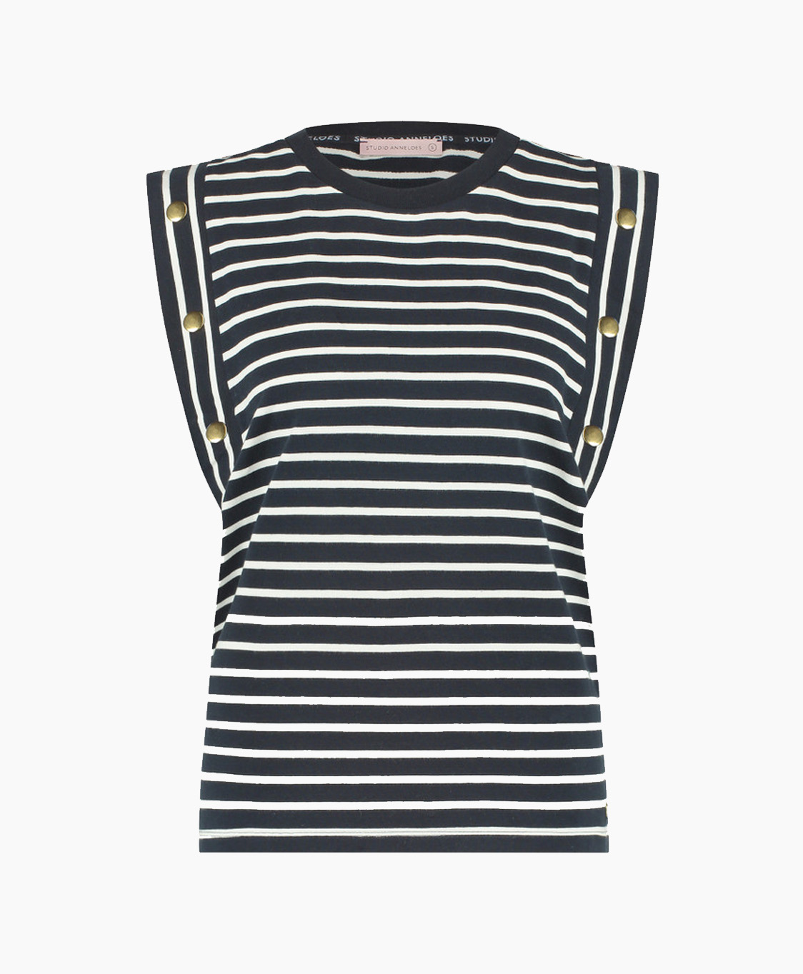 Studio Anneloes Pullover Myreine Stripe Sll Sweat Donker Blauw