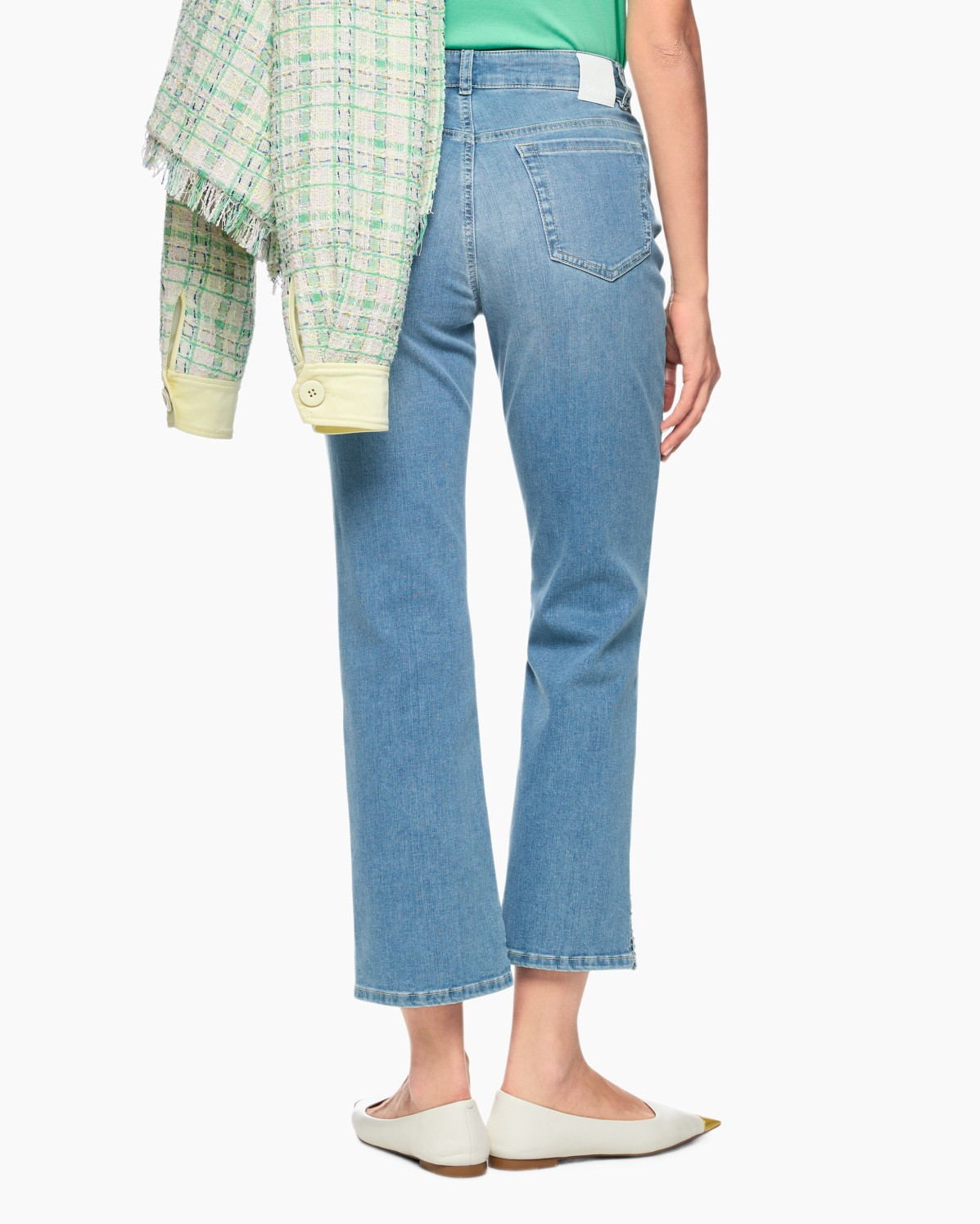 jeans, denim, straight leg, light wash, cropped