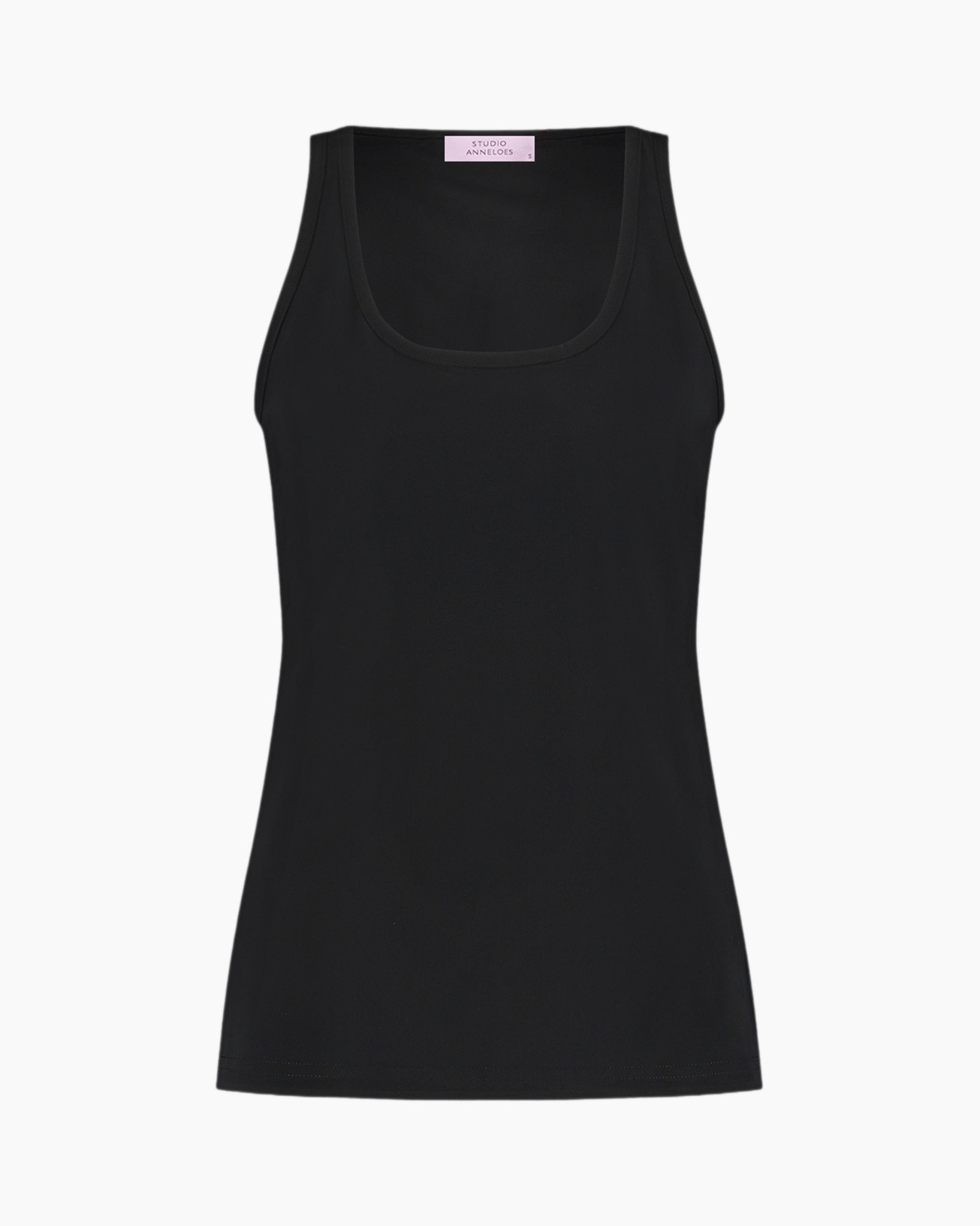 tanktop, zwart, sliprok, vrouw, basis