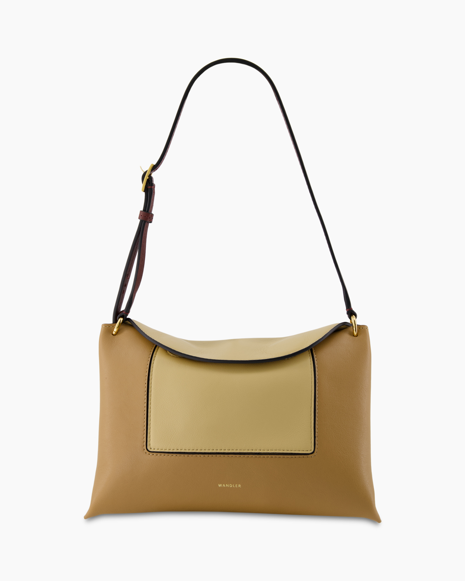 handtas, schoudertas, tweekleurig, bruin, zak